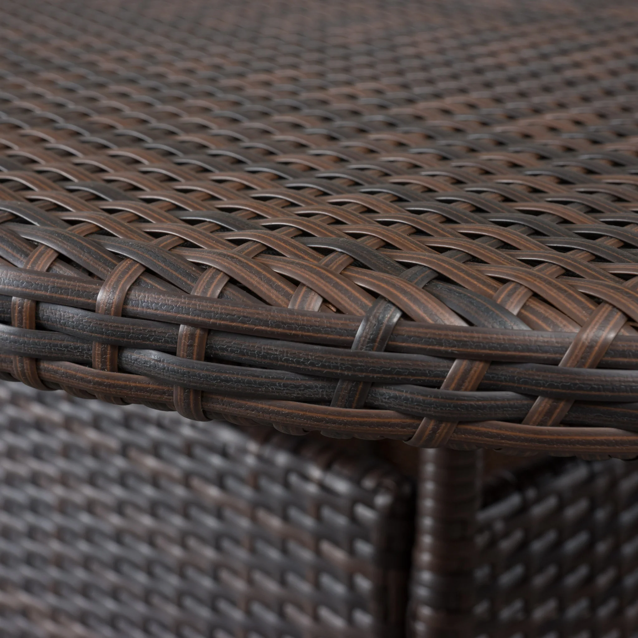 Perry Outdoor 7pc Multibrown Wicker Round Dining Set - furnishings