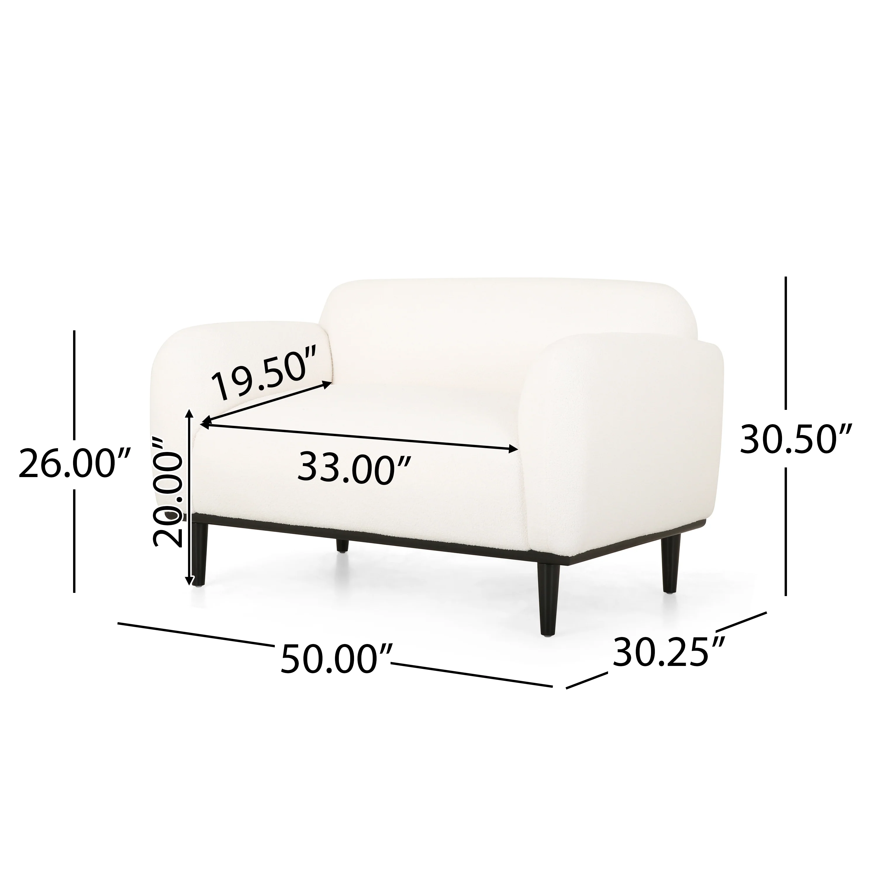 Sandee Contemporary Upholstered Loveseat - furnishings
