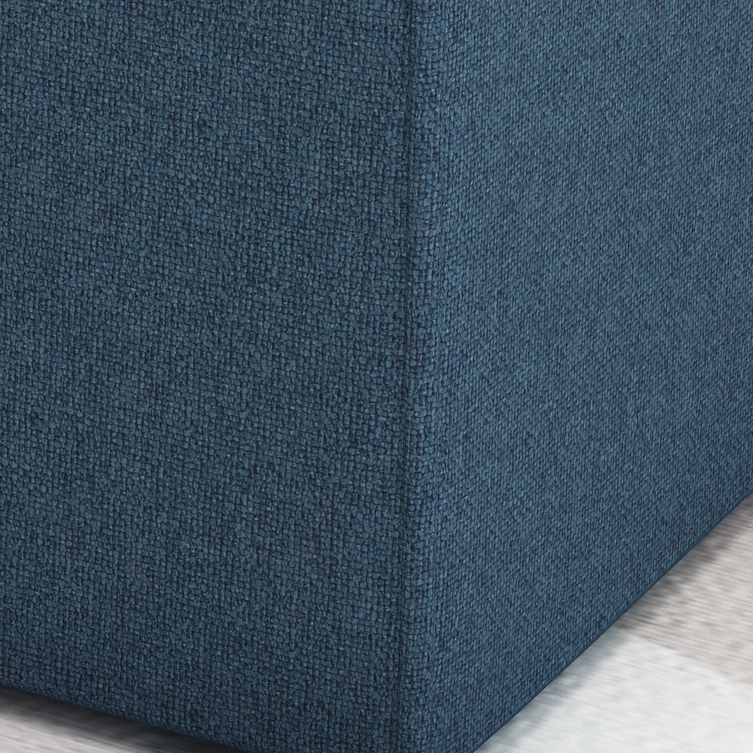 Tammy Modern Fabric Upholstered Square Ottoman with Tonal Piping - furnishings