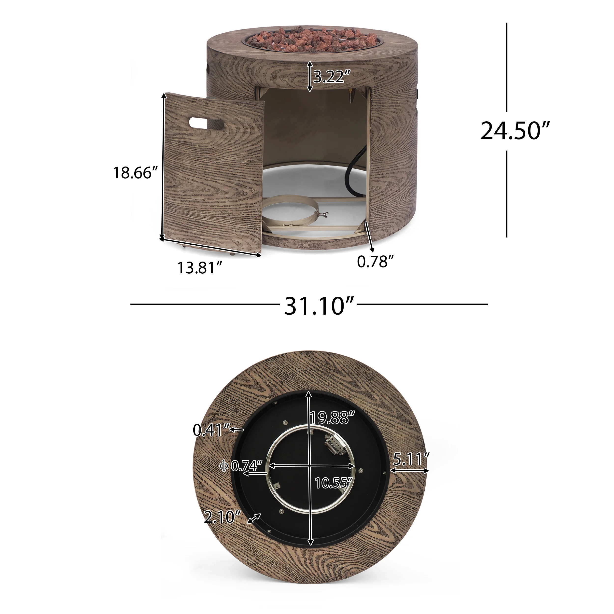 Bremen Outdoor 40,000 BTU Round Fire Pit - furnishings