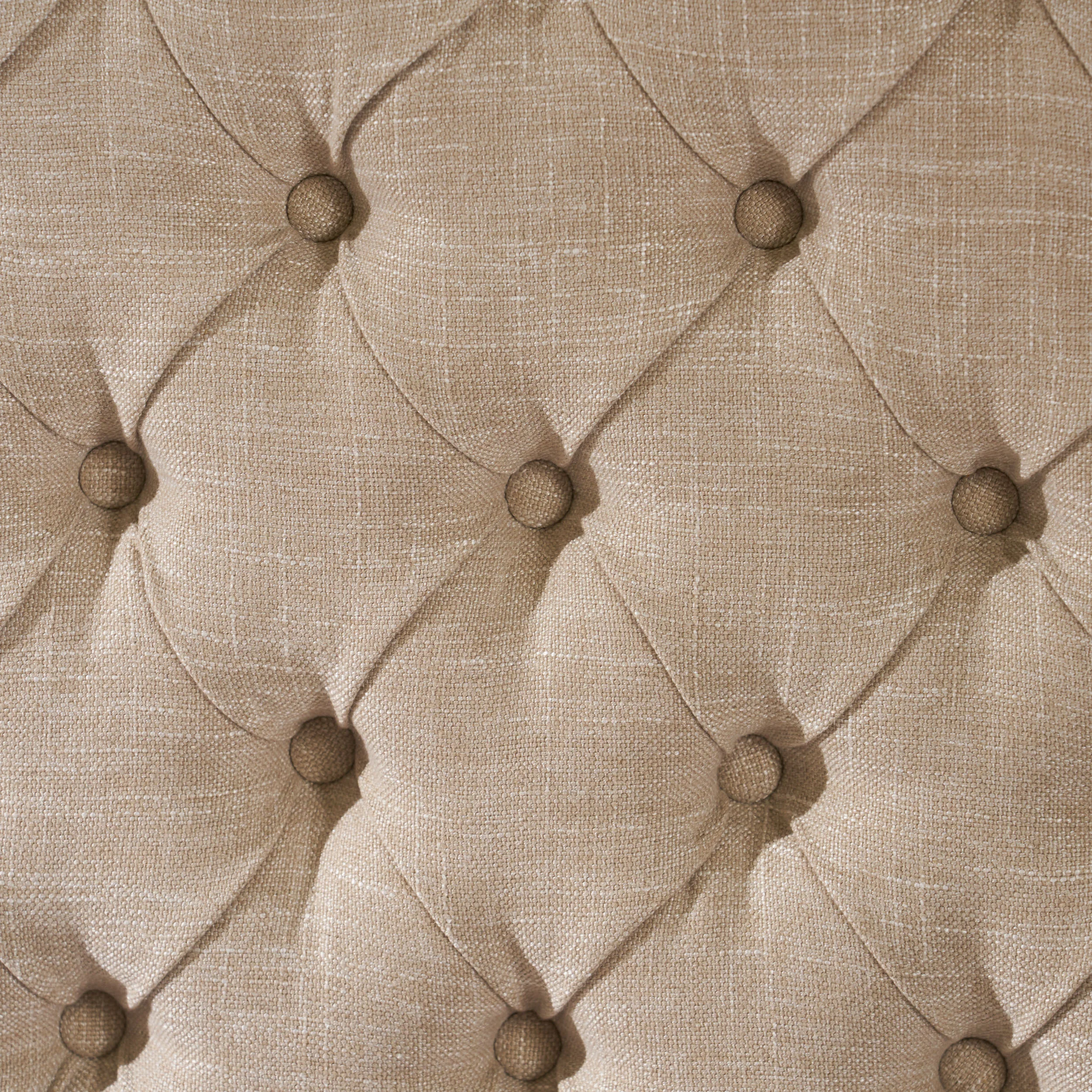 Wyoming Contemporary Button Tufted Light Beige Fabric Queen/Full Headboard - furnishings