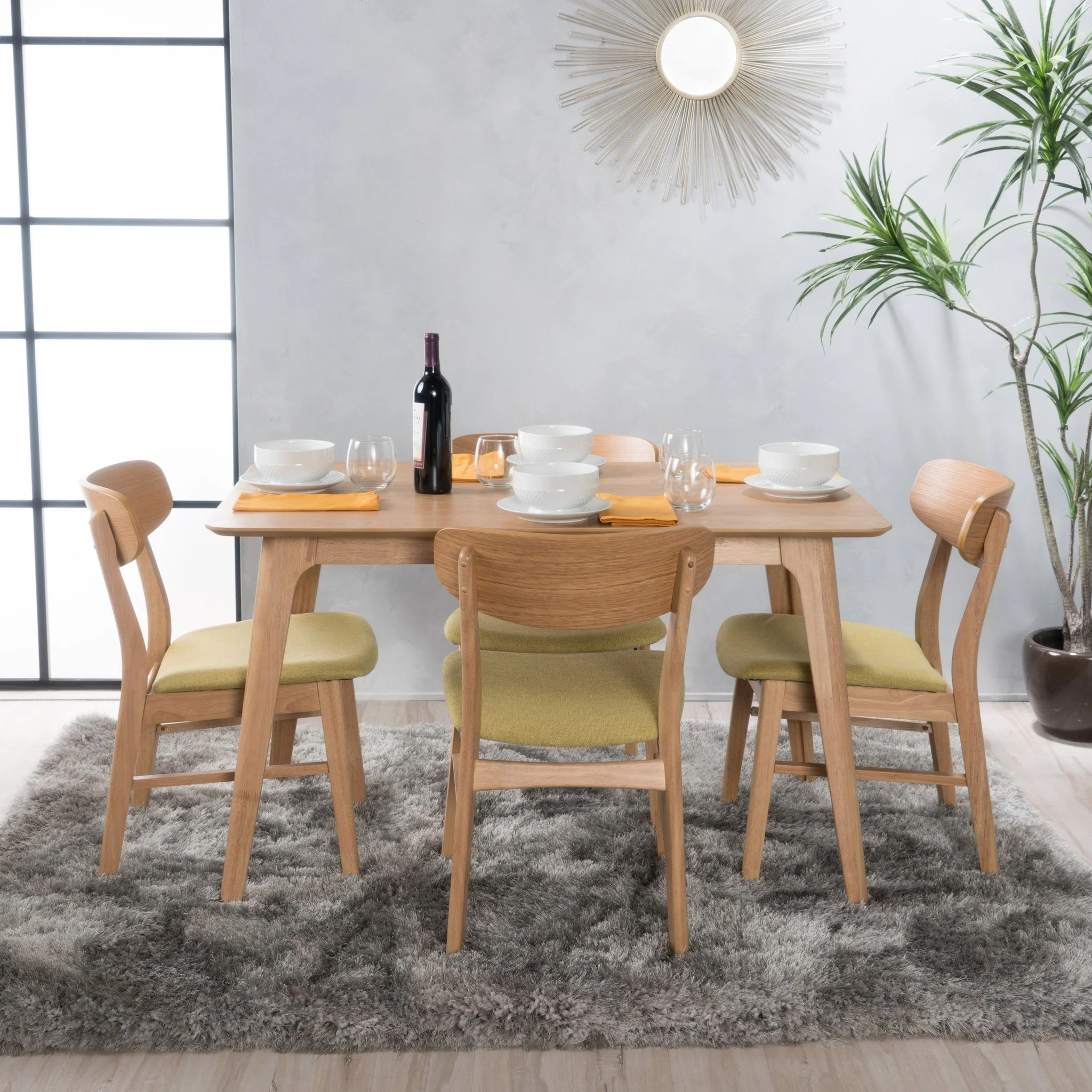 Helen Mid-Century Modern 5 Piece Dining Set - furnishings