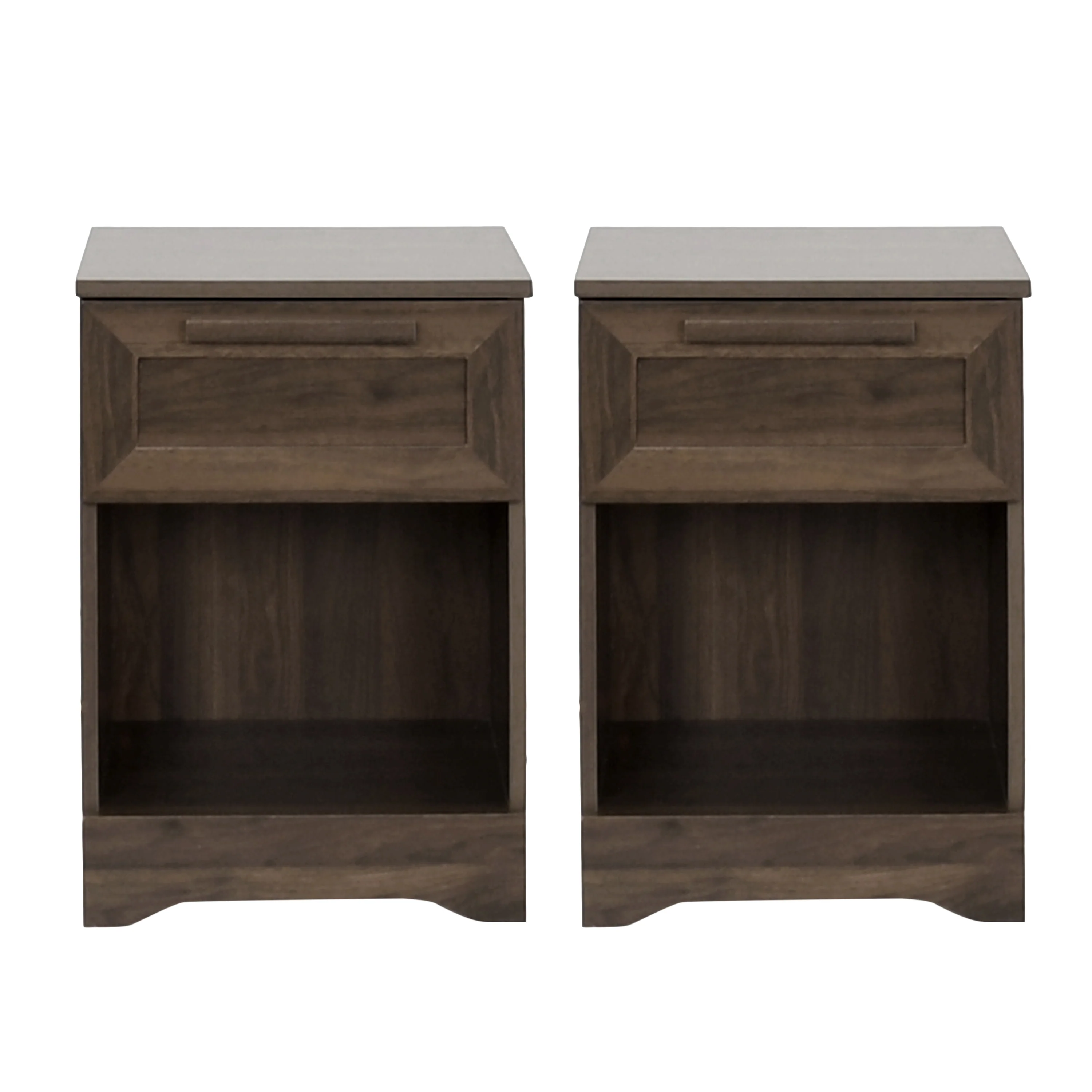 Broxon Rustic 1 Drawer Nightstands, Set of 2 - furnishings