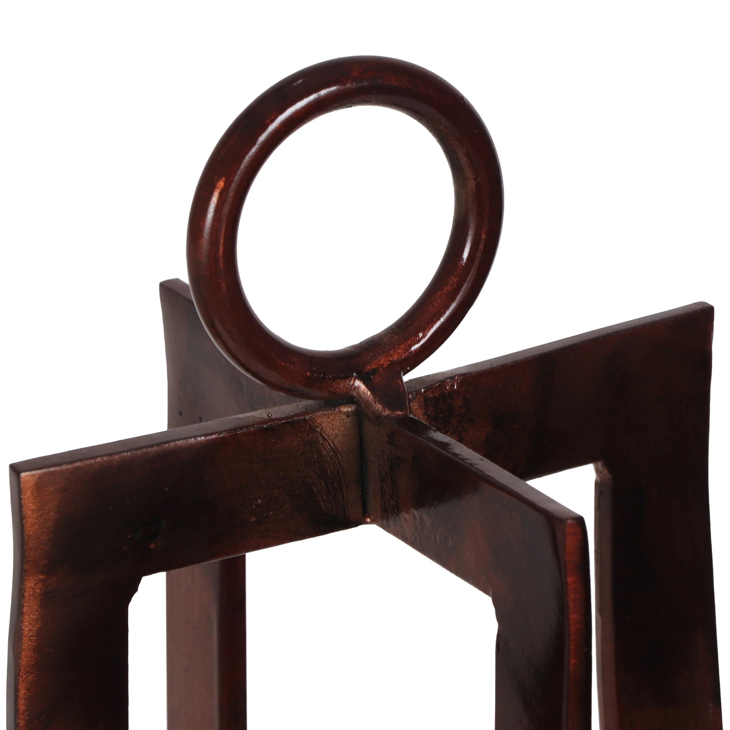 Sawicki Handmade Iron Lantern Candle Holder, Antique Copper - furnishings