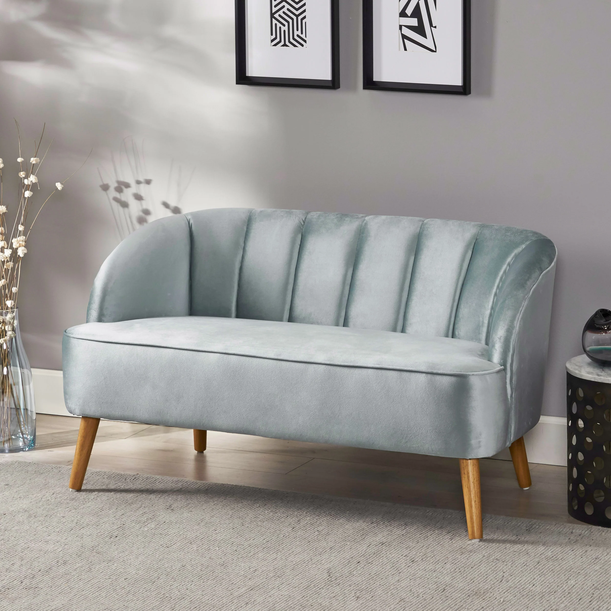 Scarlett Modern New Velvet Settee - furnishings