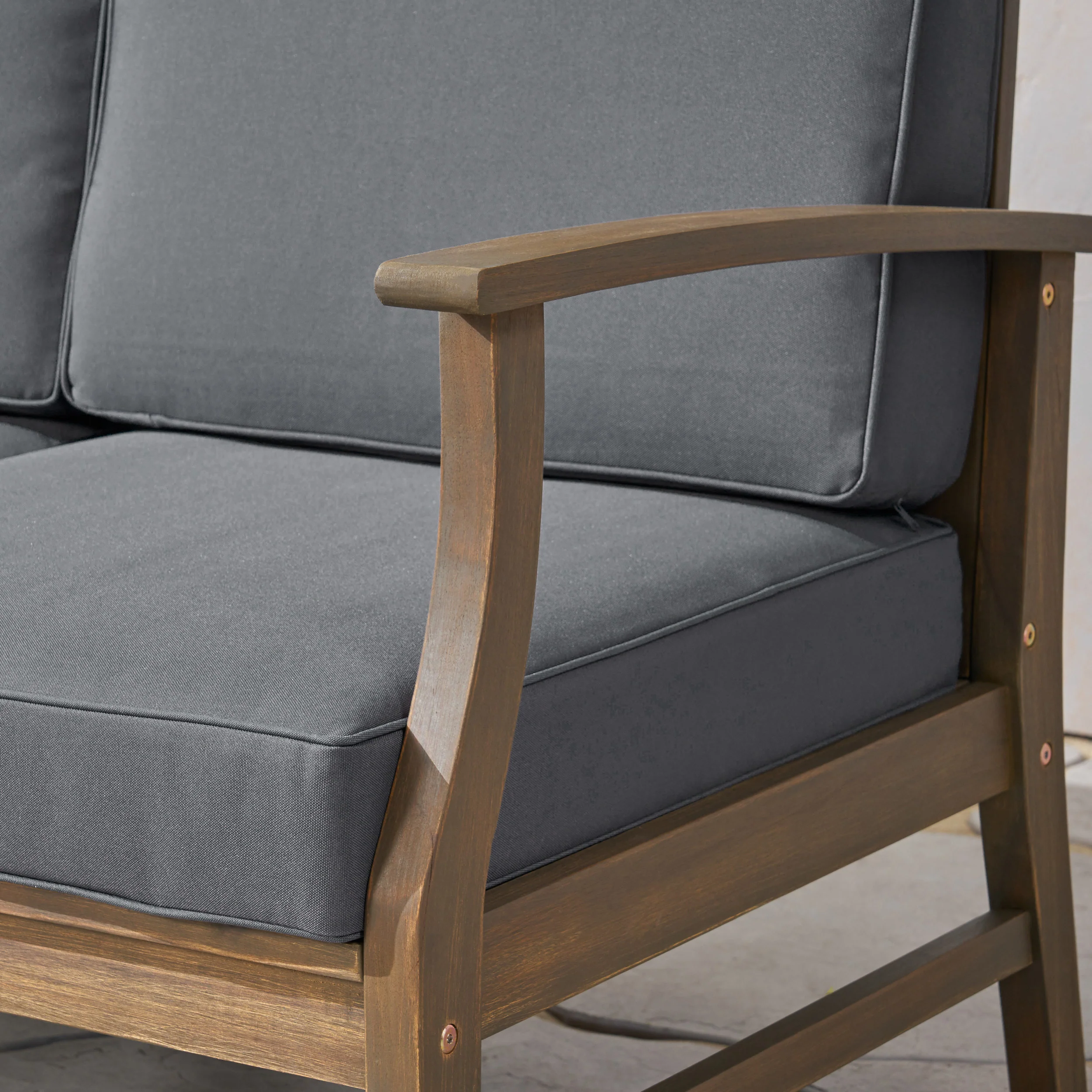 Lorelei Outdoor 5 Piece Acacia Wood Chat Set - furnishings