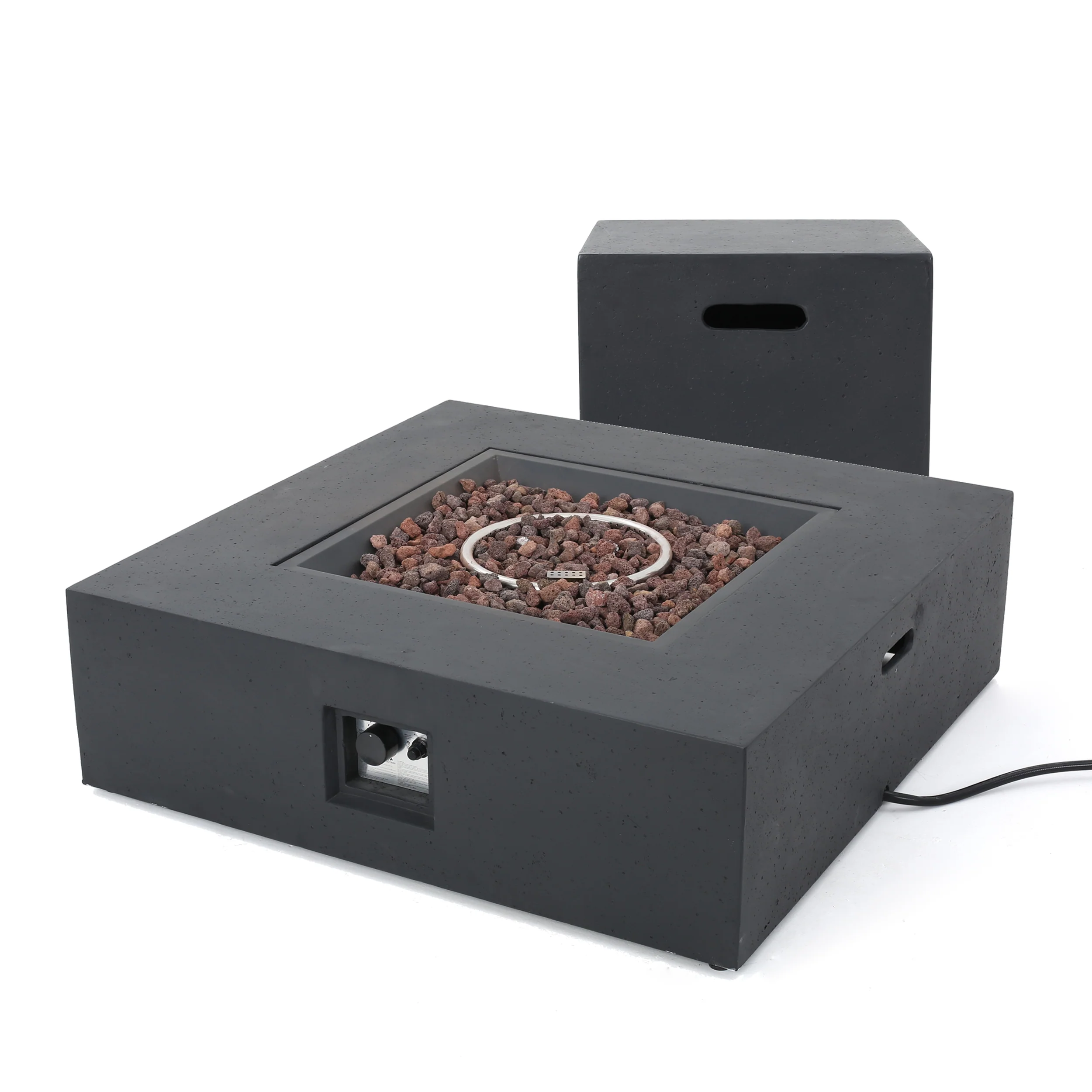 Hearth Square 50K BTU Outdoor Propane Fire Pit Table - furnishings