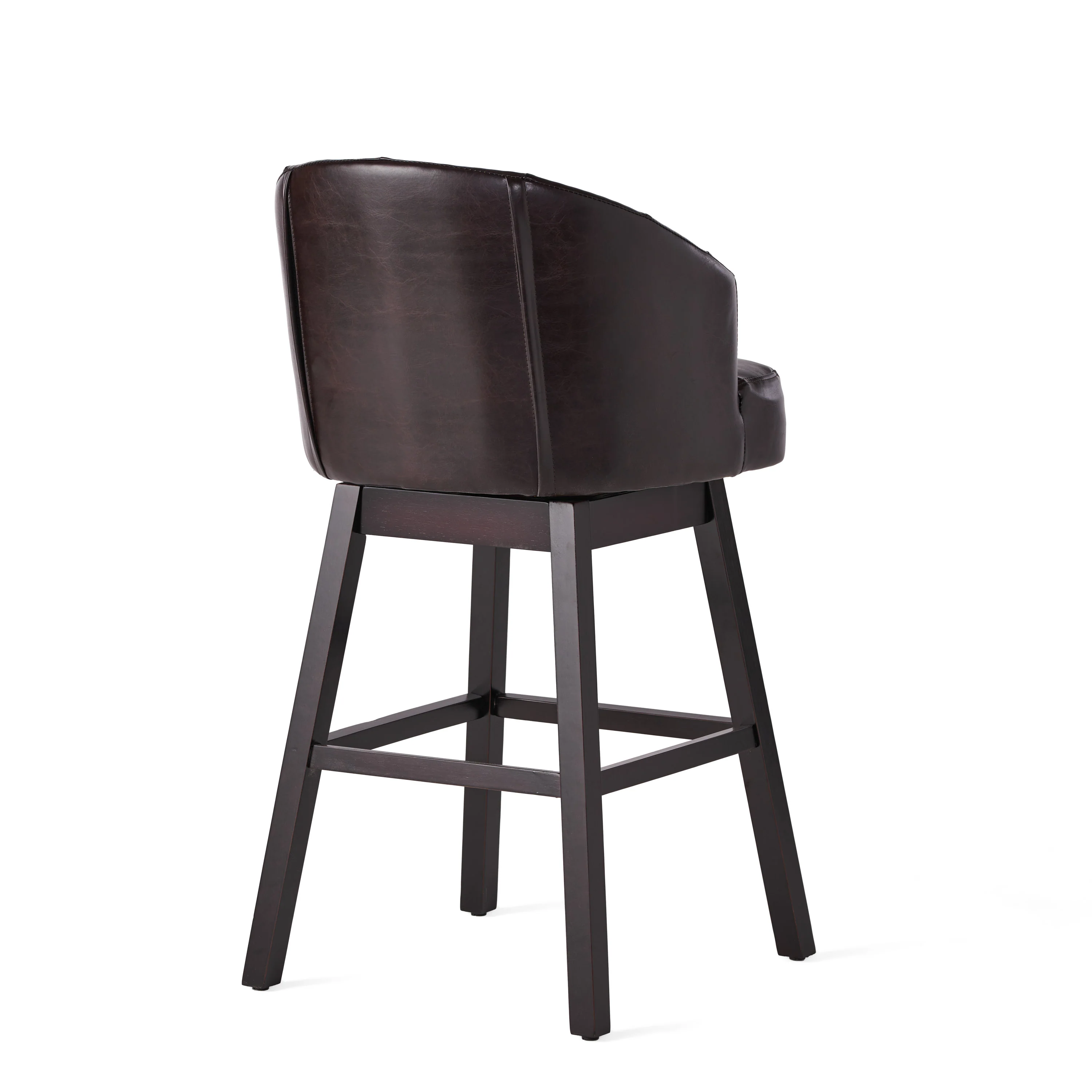 Westman 30-Inch Brown Leather Swivel Backed Barstool (Set of 2) - furnishings