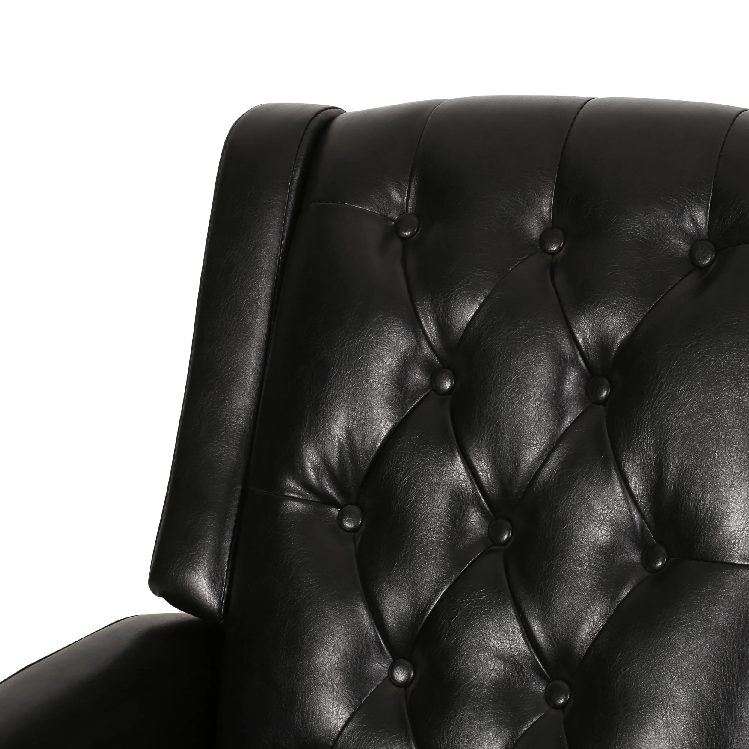Loubar Contemporary Faux Leather Tufted Pushback Recliner - furnishings