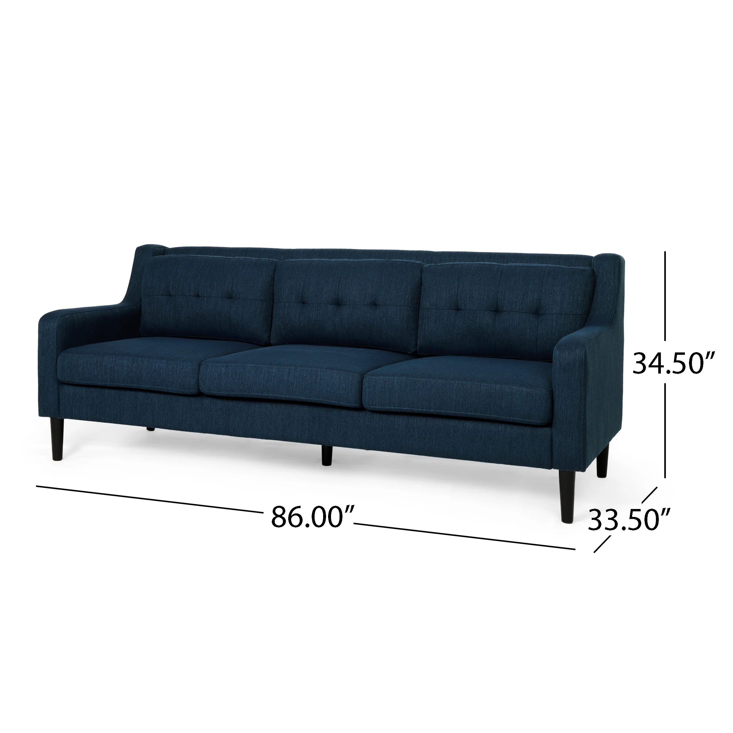 Daelynn Tufted Fabric 3 Seater Sofa - furnishings