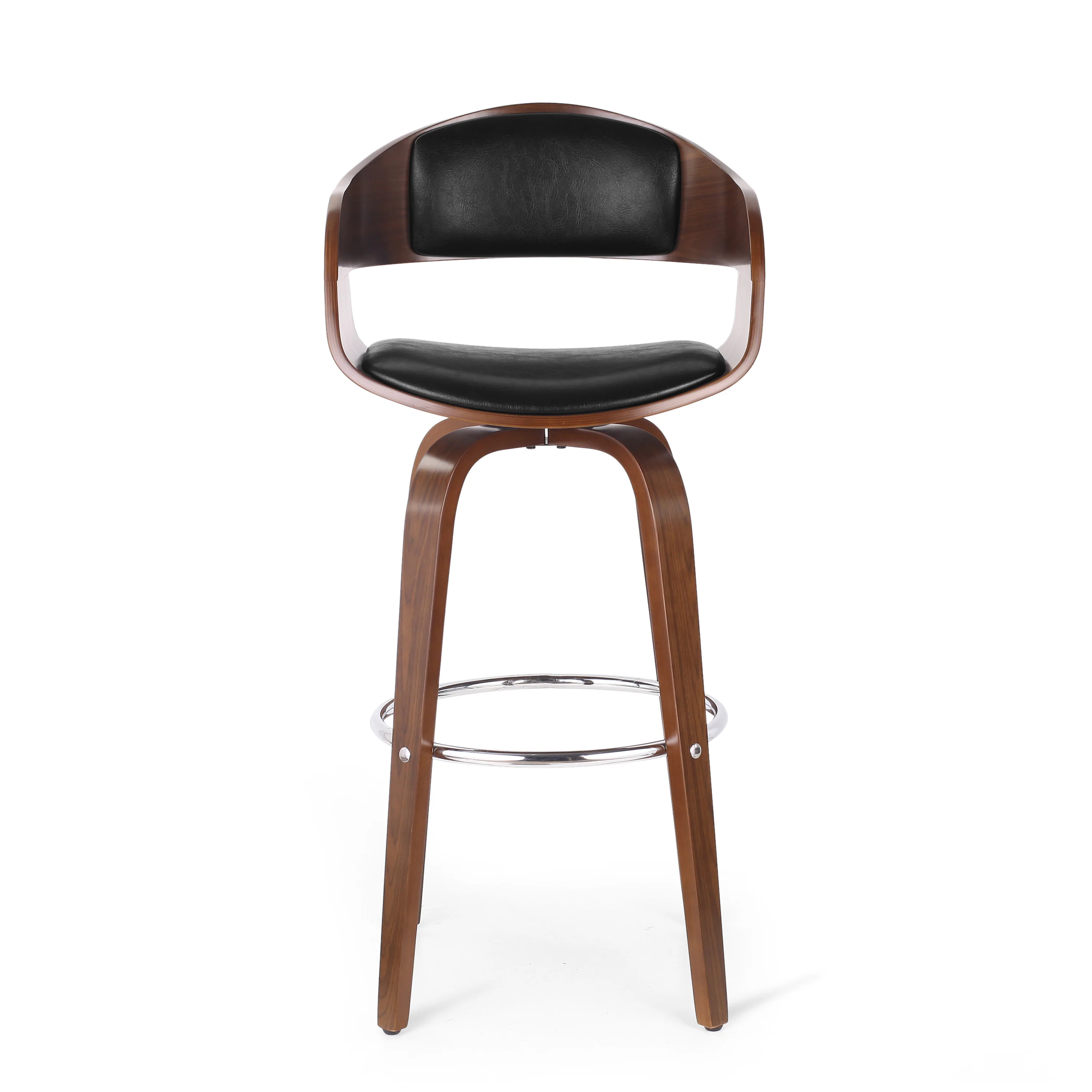 Soledad Mid-Century Modern Upholstered Swivel Barstool - furnishings