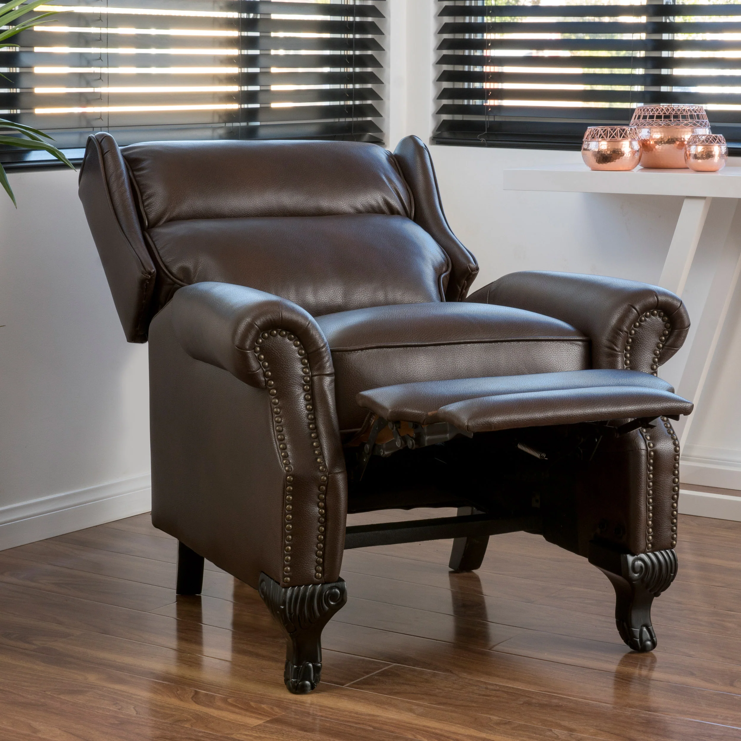 Curtis Leather Recliner Club Chair - furnishings