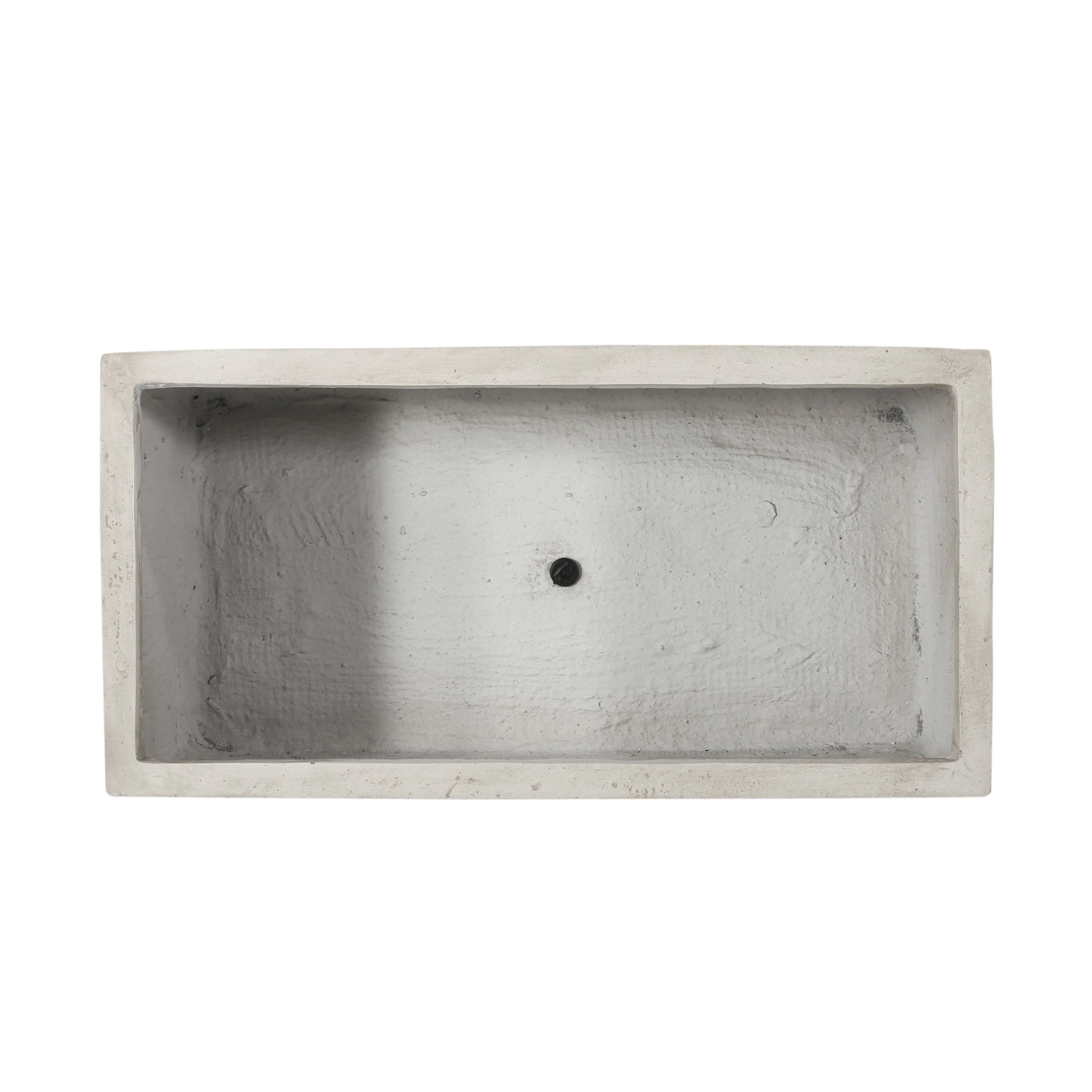 Fardeen Outdoor Modern Cast Stone Rectangular Planter - furnishings