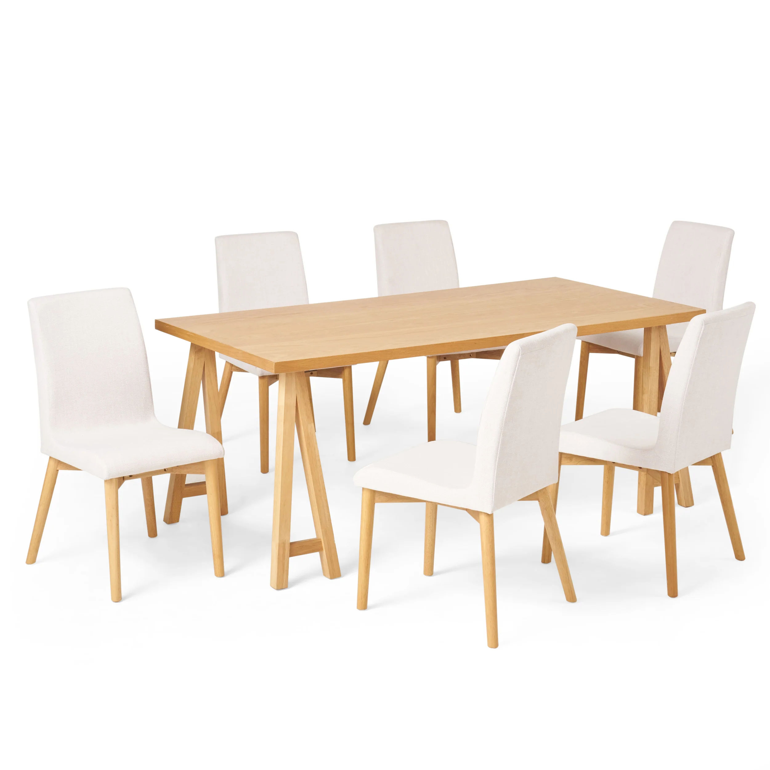 Thanvi Mid-Century Modern 7 Piece Dining Set - furnishings