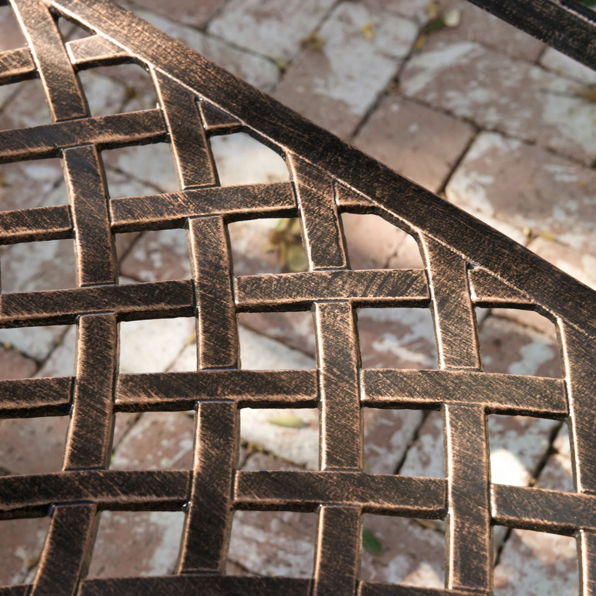 Casablanca Outdoor Copper Cast Aluminum Bench - furnishings