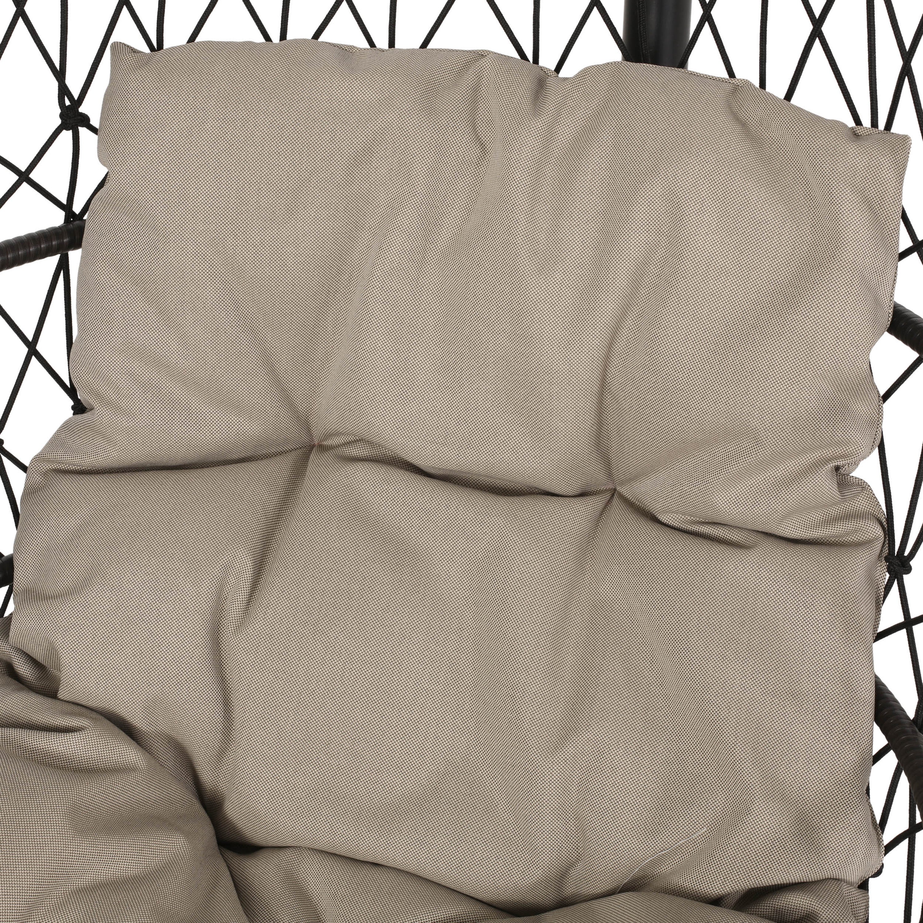 Coloma Outdoor Wicker Hanging Basket Chair with Cushions - furnishings
