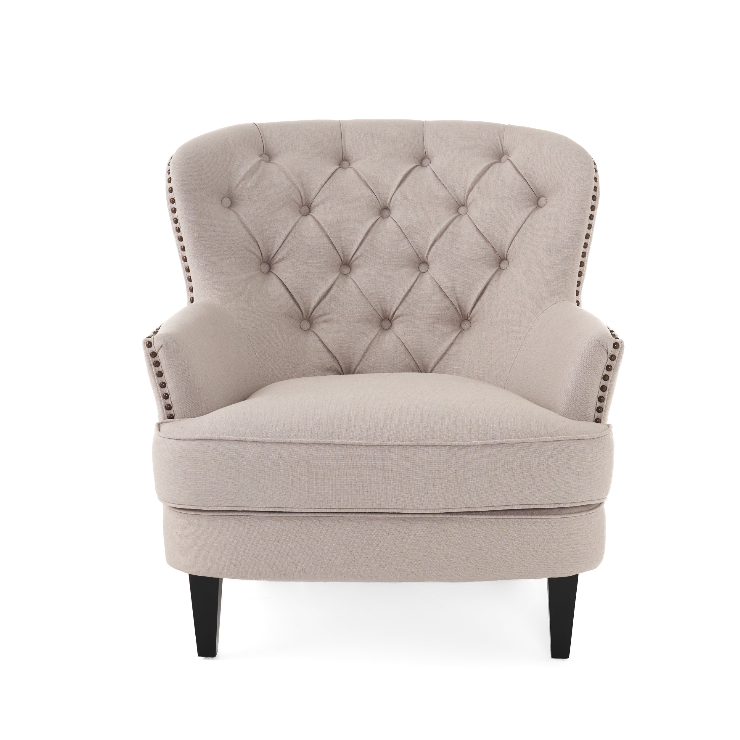 Alfred Button Tufted Fabric Club Chair - furnishings