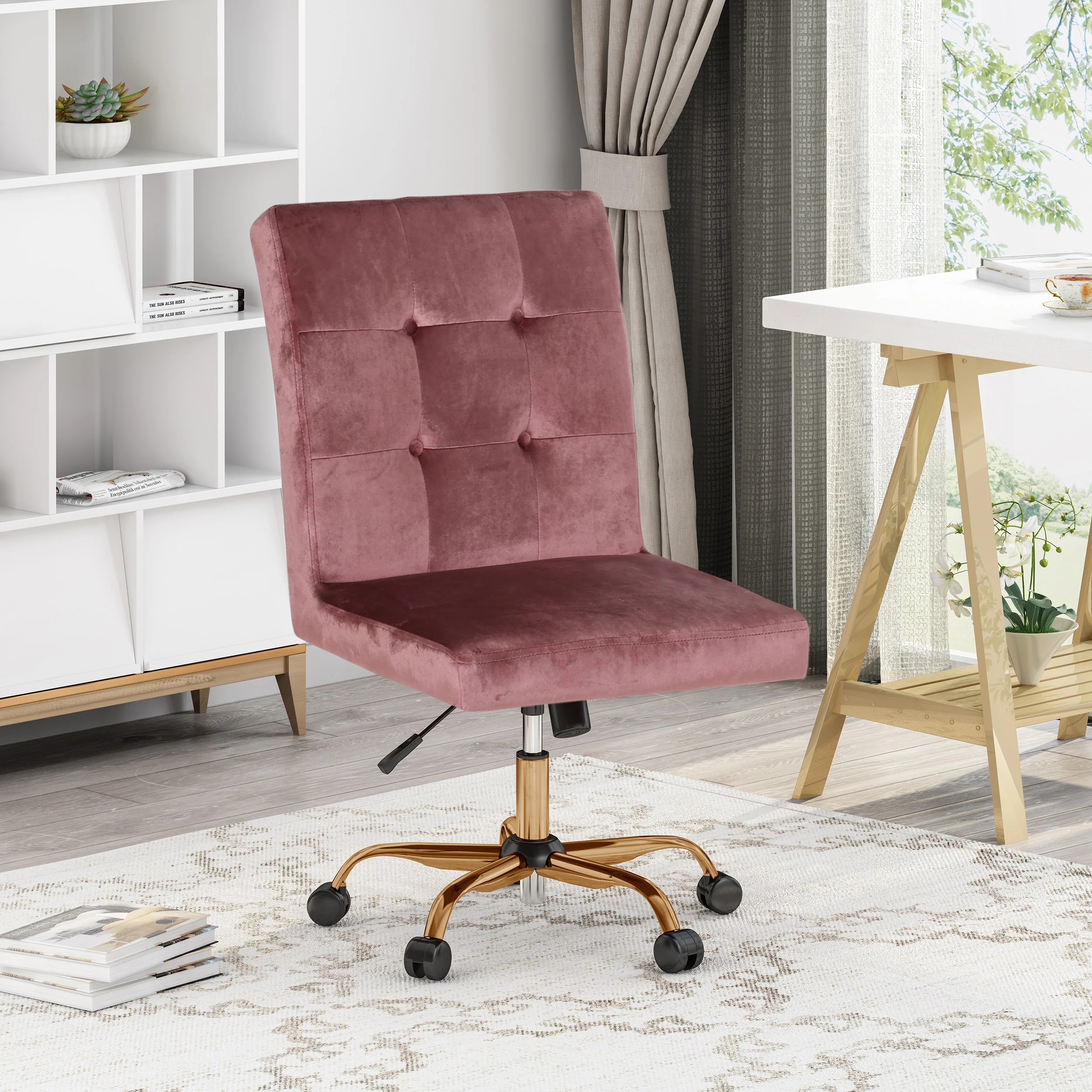 Theodore Glam Tufted Home Office Chair with Swivel Base - furnishings