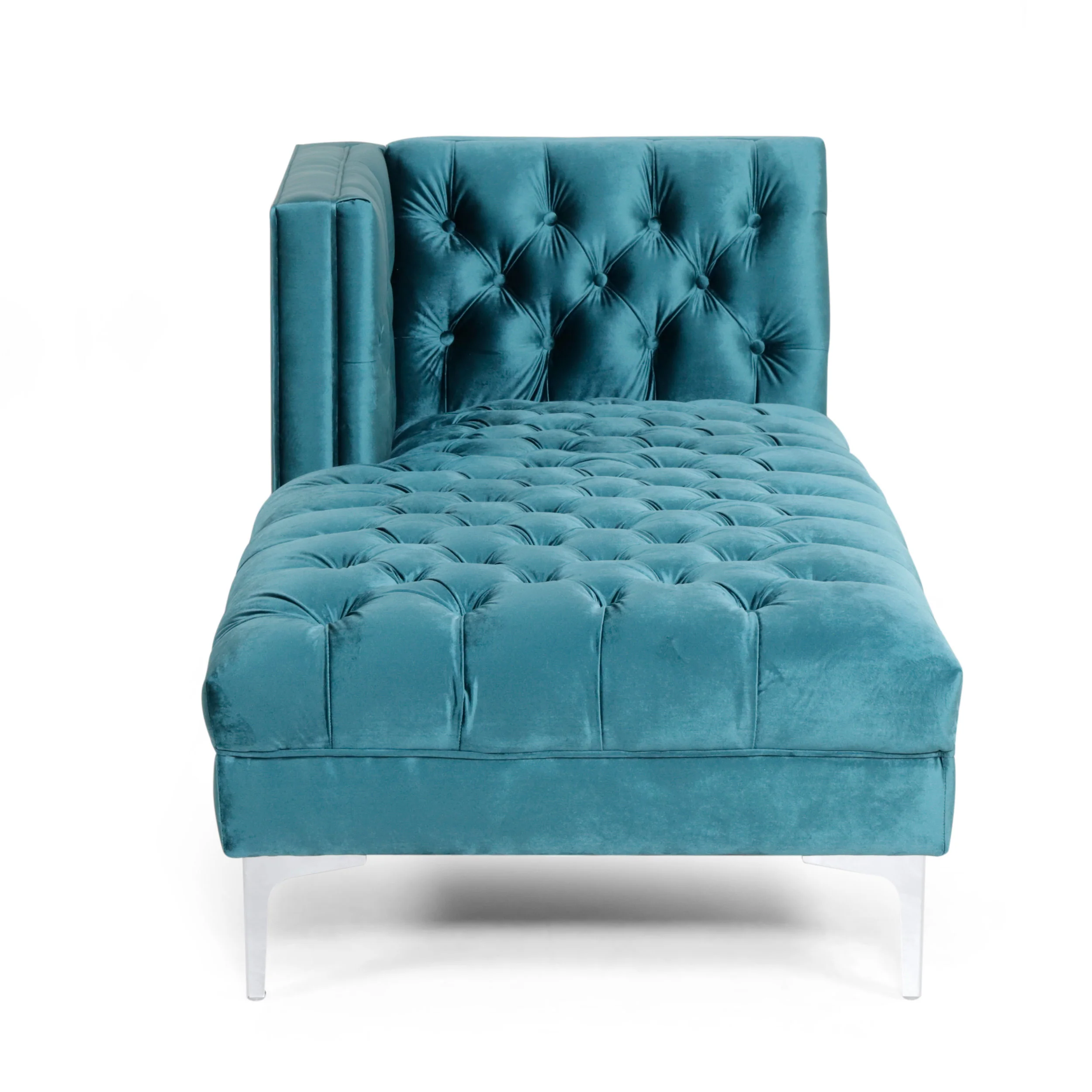 Camrose Contemporary Tufted Velvet Chaise Sectional - furnishings