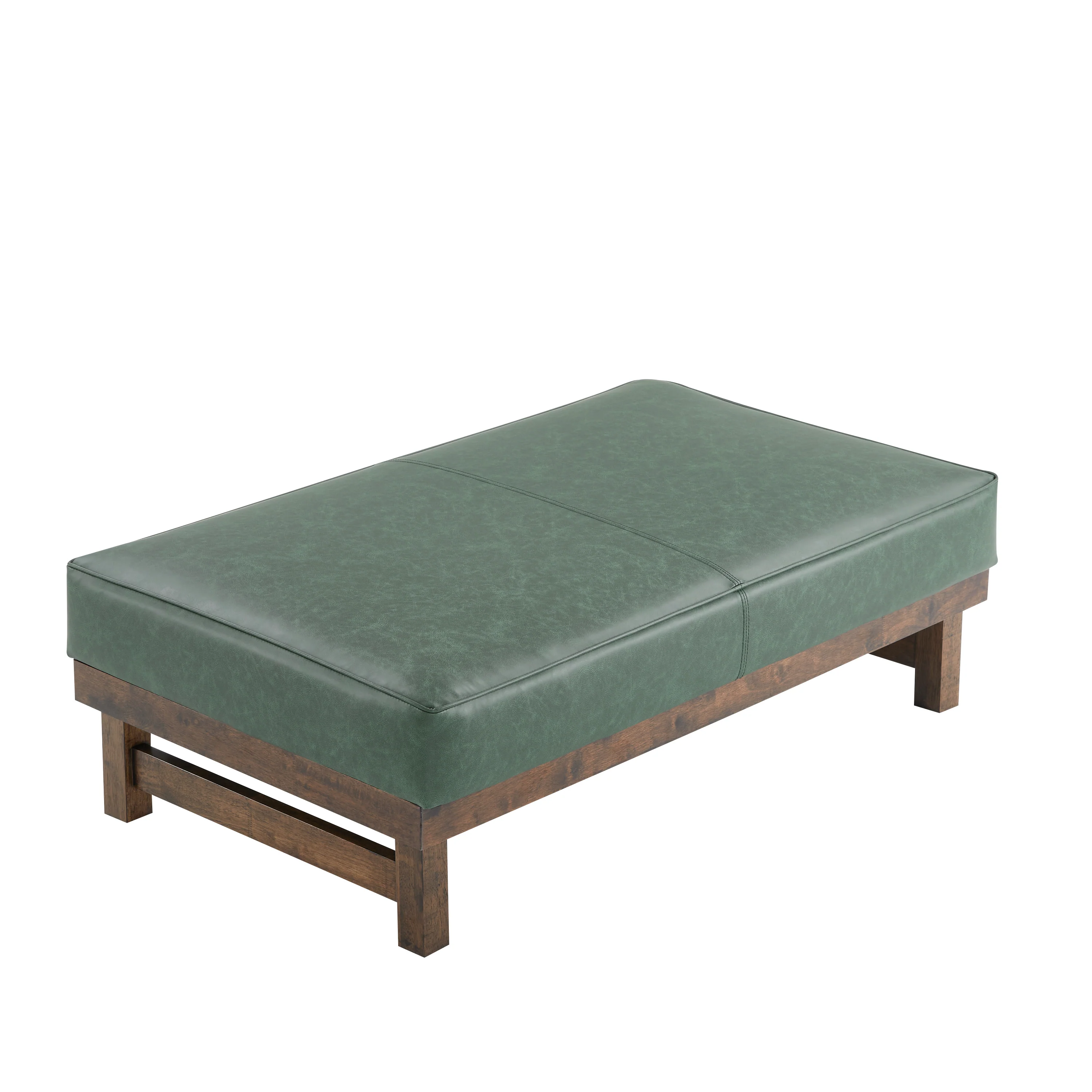 Temzyl temzyl Modern PU Cocktail Ottoman with Wood Frame - furnishings