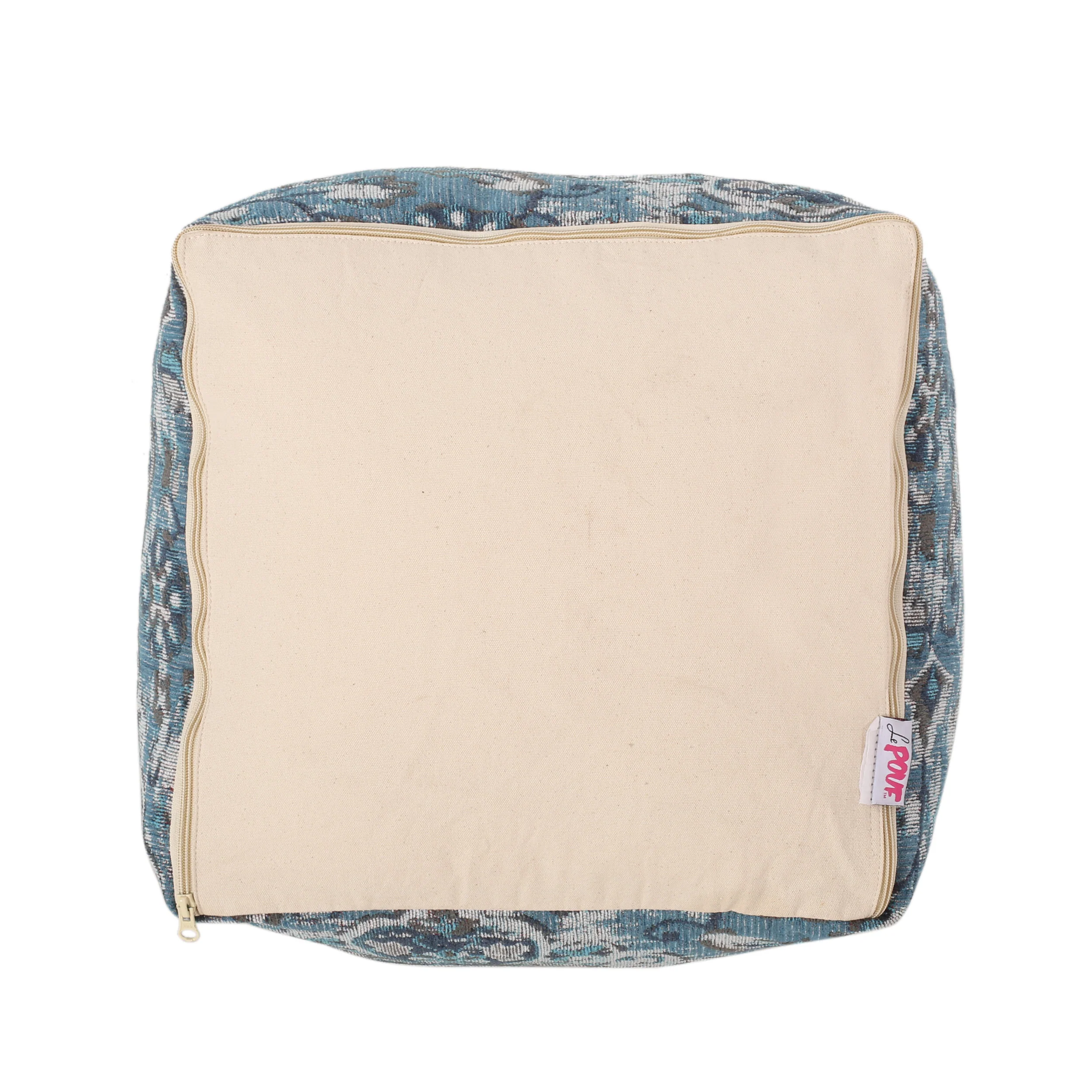 Concho Handcrafted Boho Fabric Cube Pouf - furnishings