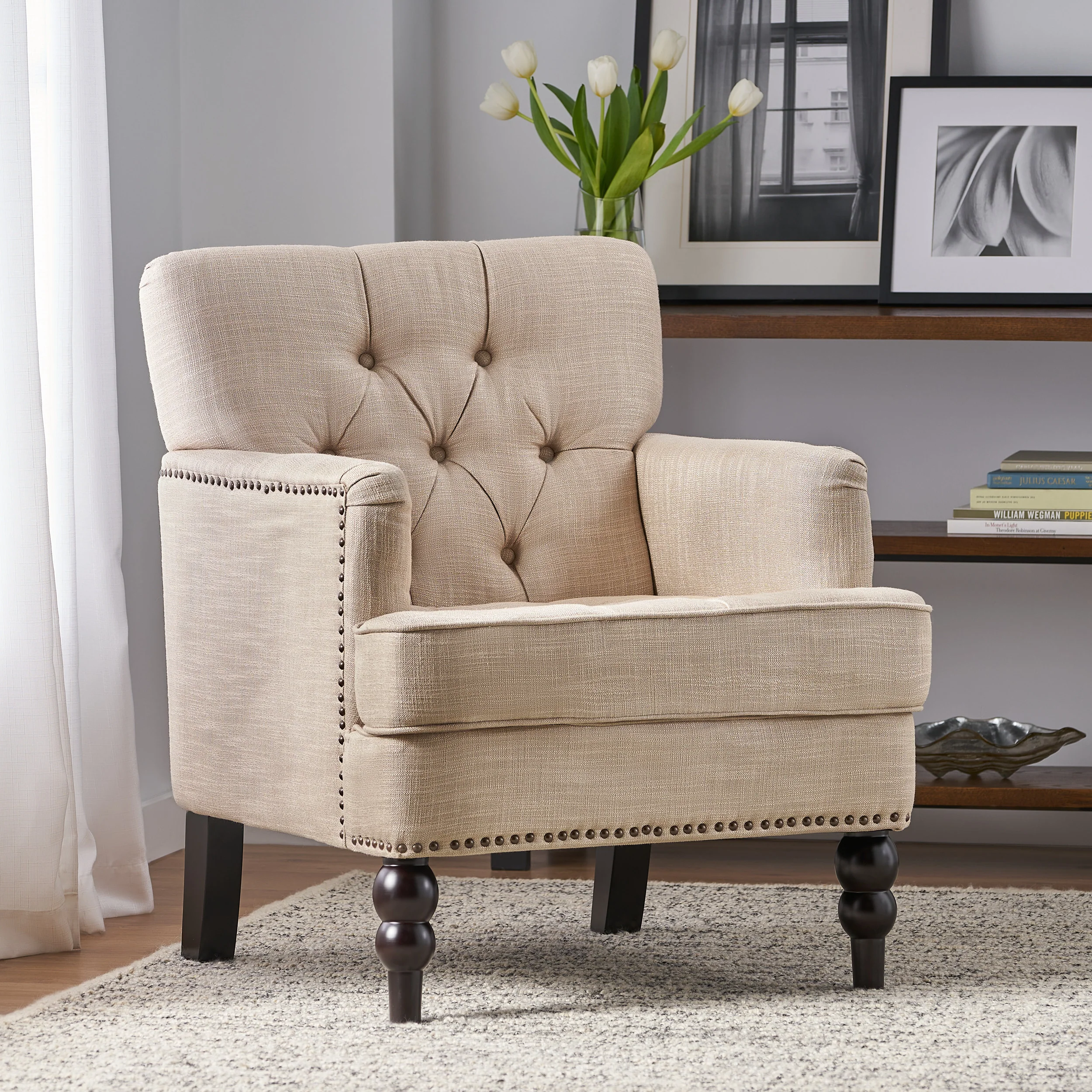 Madene Tufted Back Fabric Club Chair - furnishings