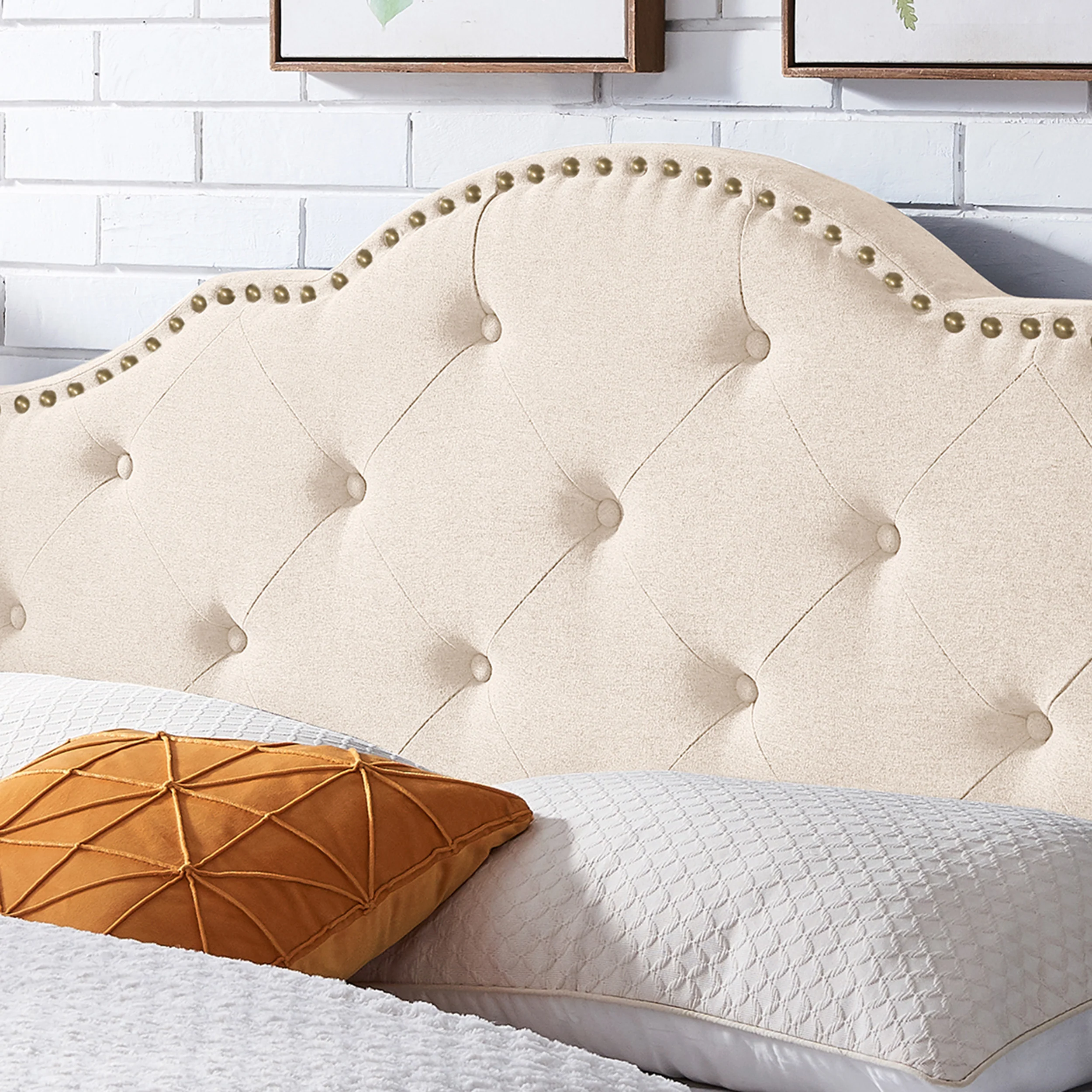 Sharon Contemporary Upholstered Queen/Full Headboard - furnishings