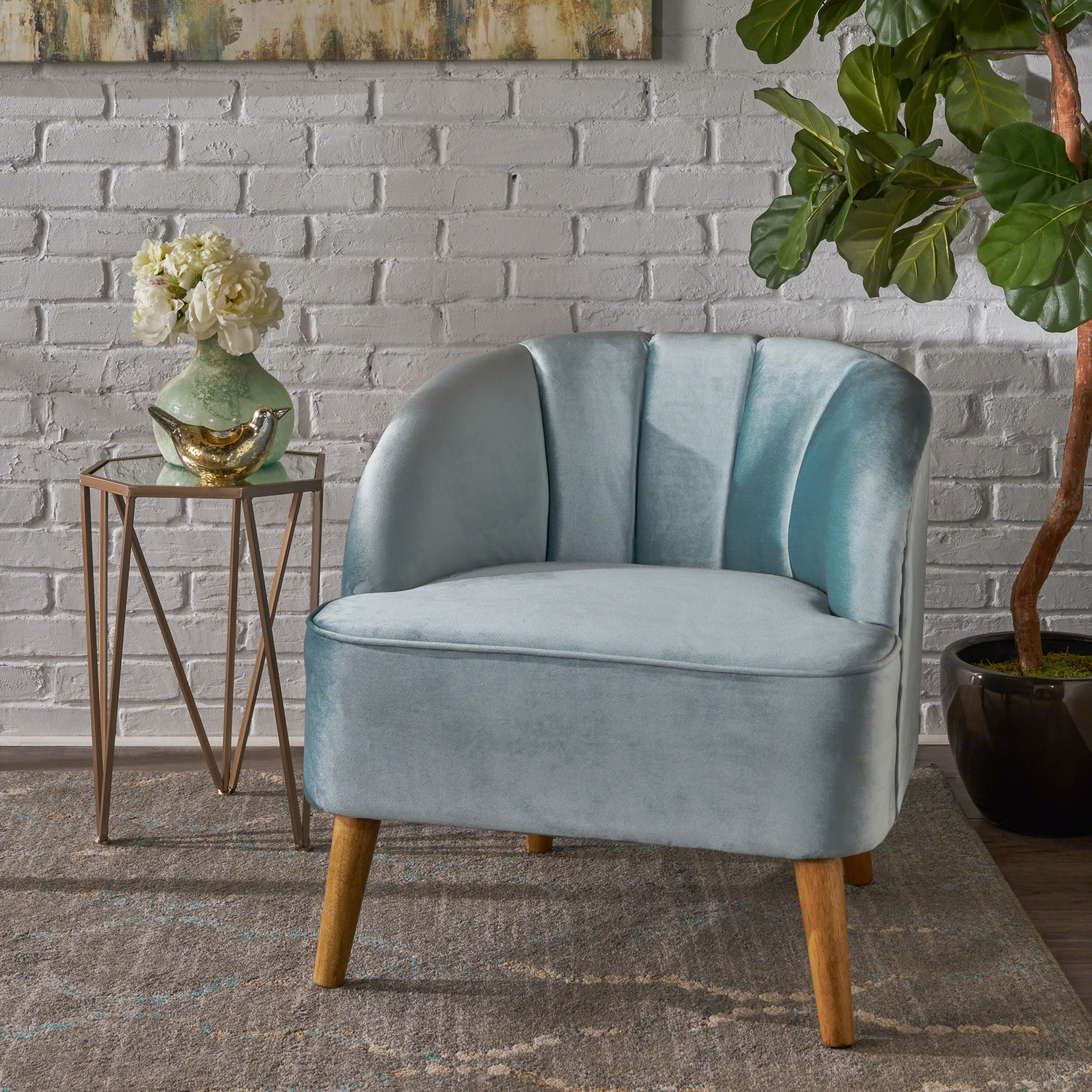Scarlett Modern New Velvet Accent Chair - furnishings
