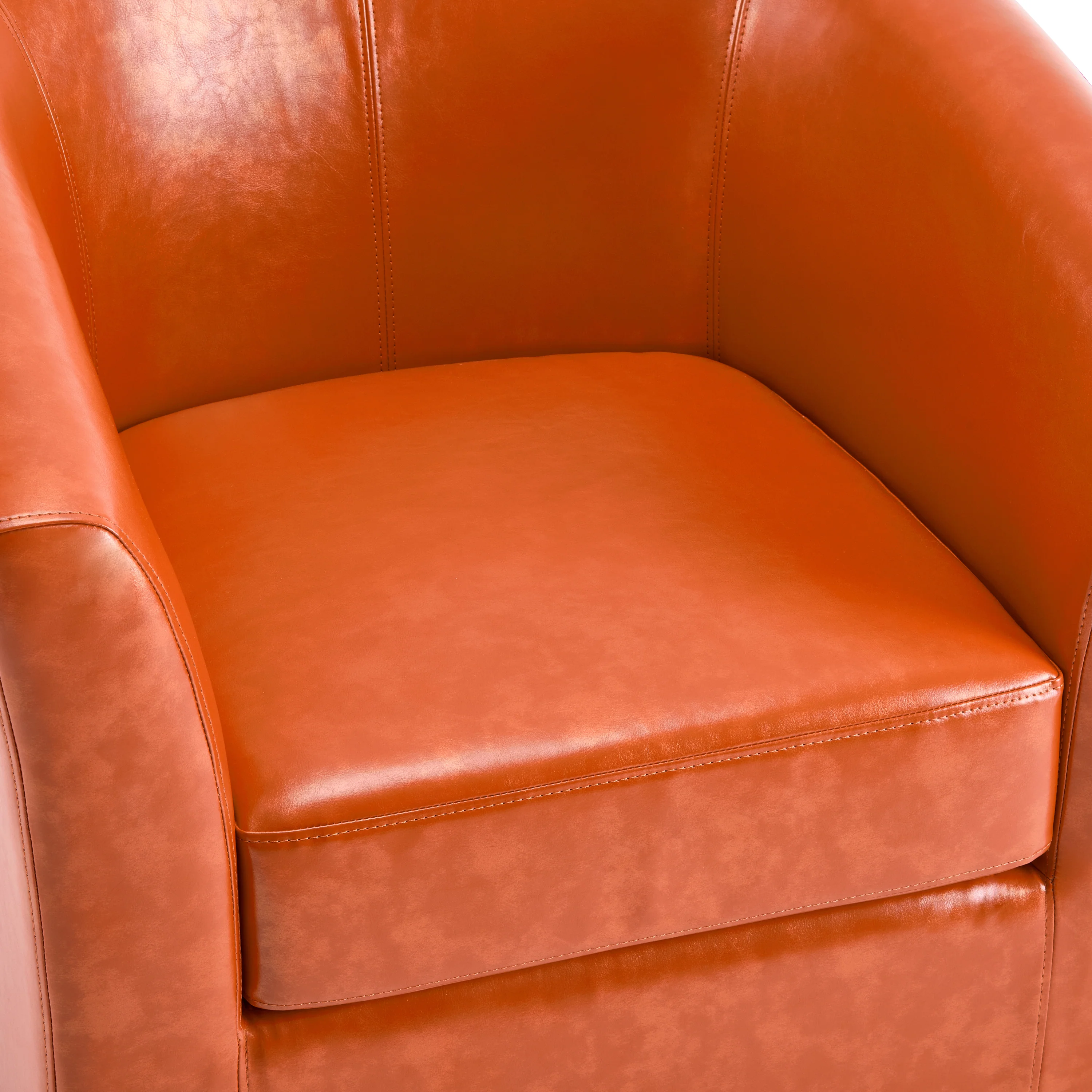Jackson Orange Faux Leather Swivel Club Chair - furnishings