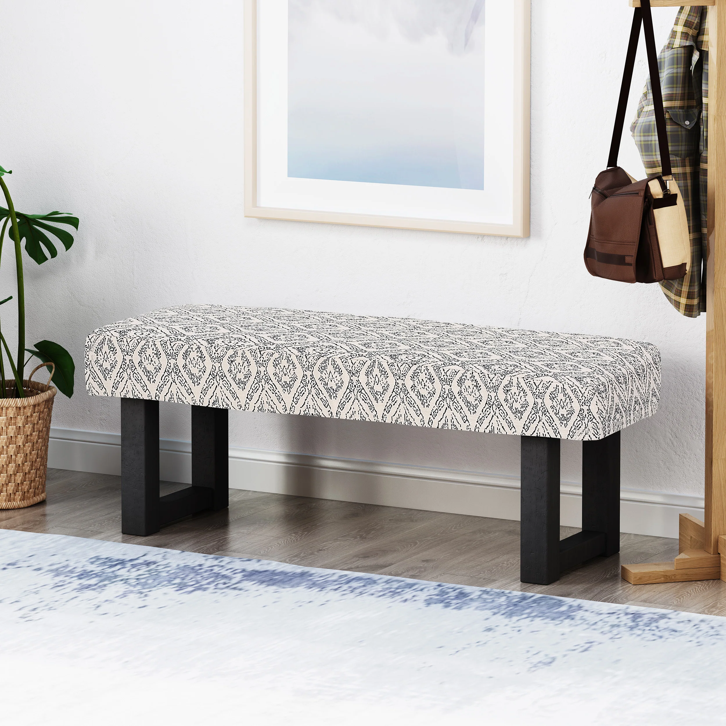 Shelby Boho Fabric Bench - furnishings