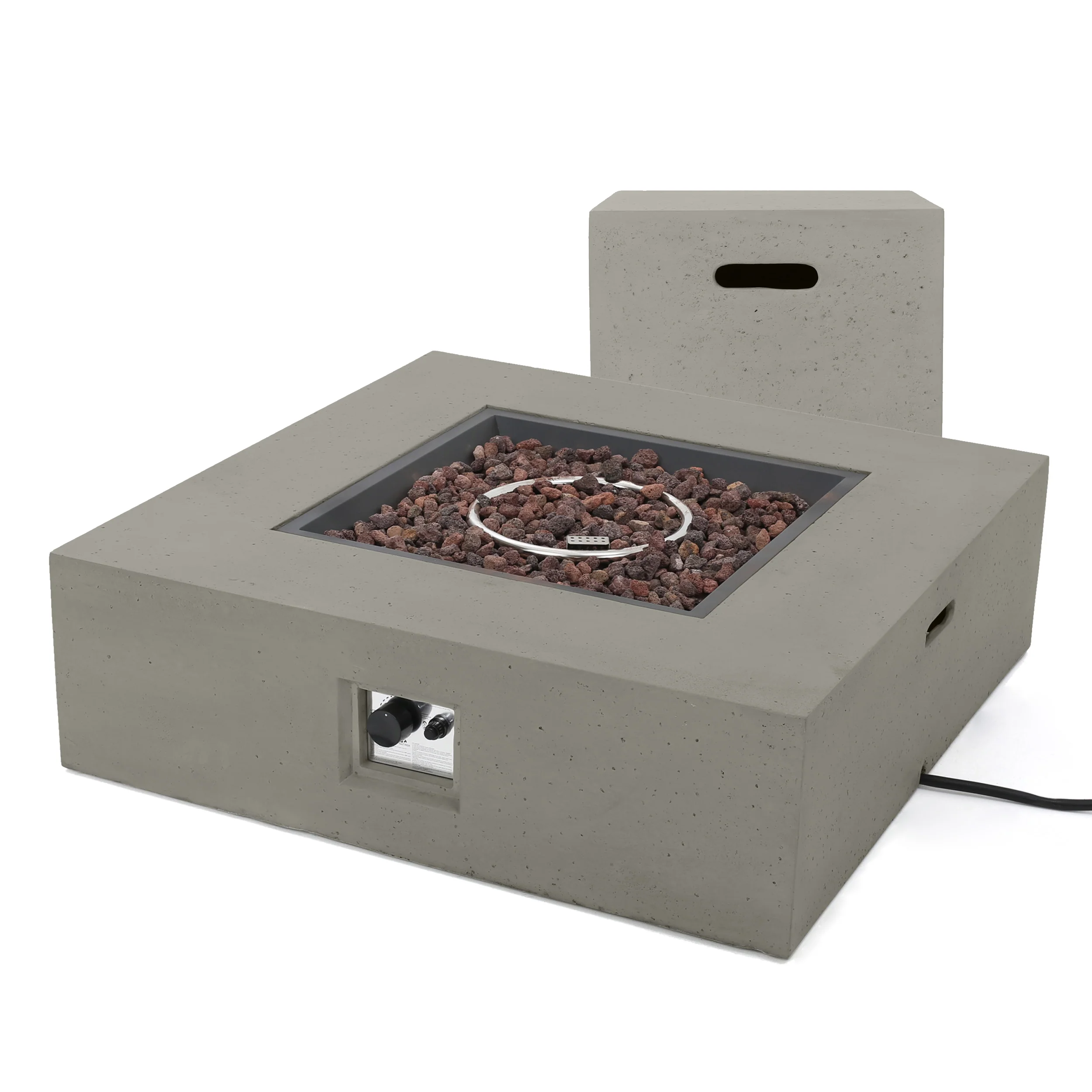 Hearth Square 50K BTU Outdoor Propane Fire Pit Table - furnishings