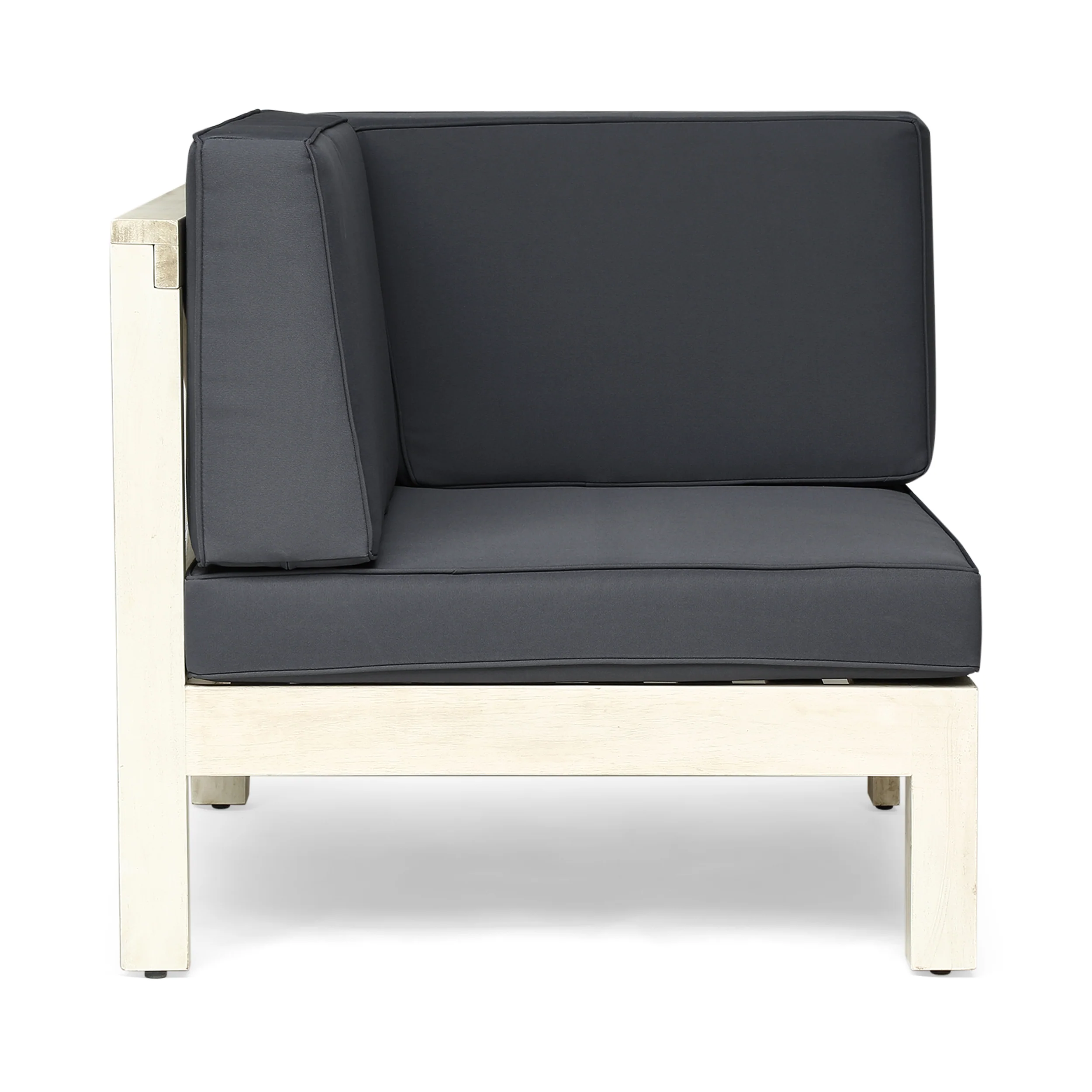 Dawson Outdoor 2-Seater Acacia Wood Sectional Loveseat Set with Cushions - furnishings