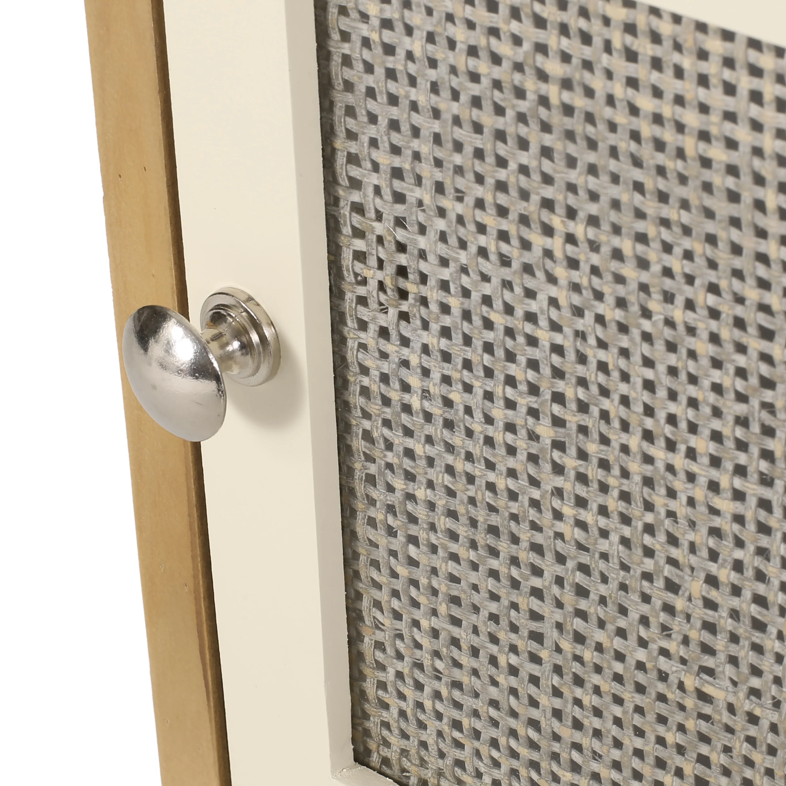 Barrere Contemporary End Table with Hutch, Natural and White - furnishings