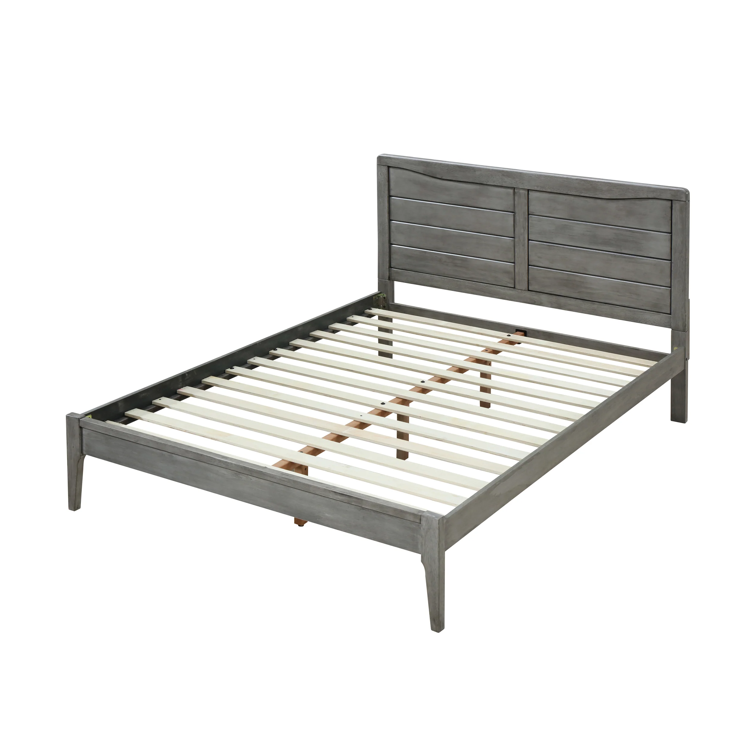 Stacey Rustic Wooden Queen Platform Bed - furnishings