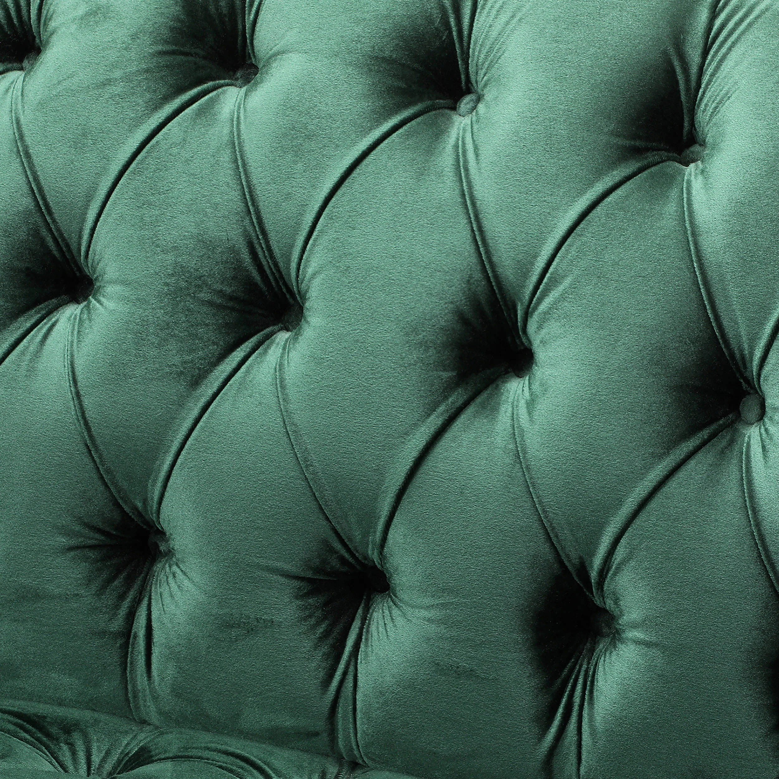 Kayleigh Modern Glam Tufted Velvet 3 Seater Sofa - furnishings