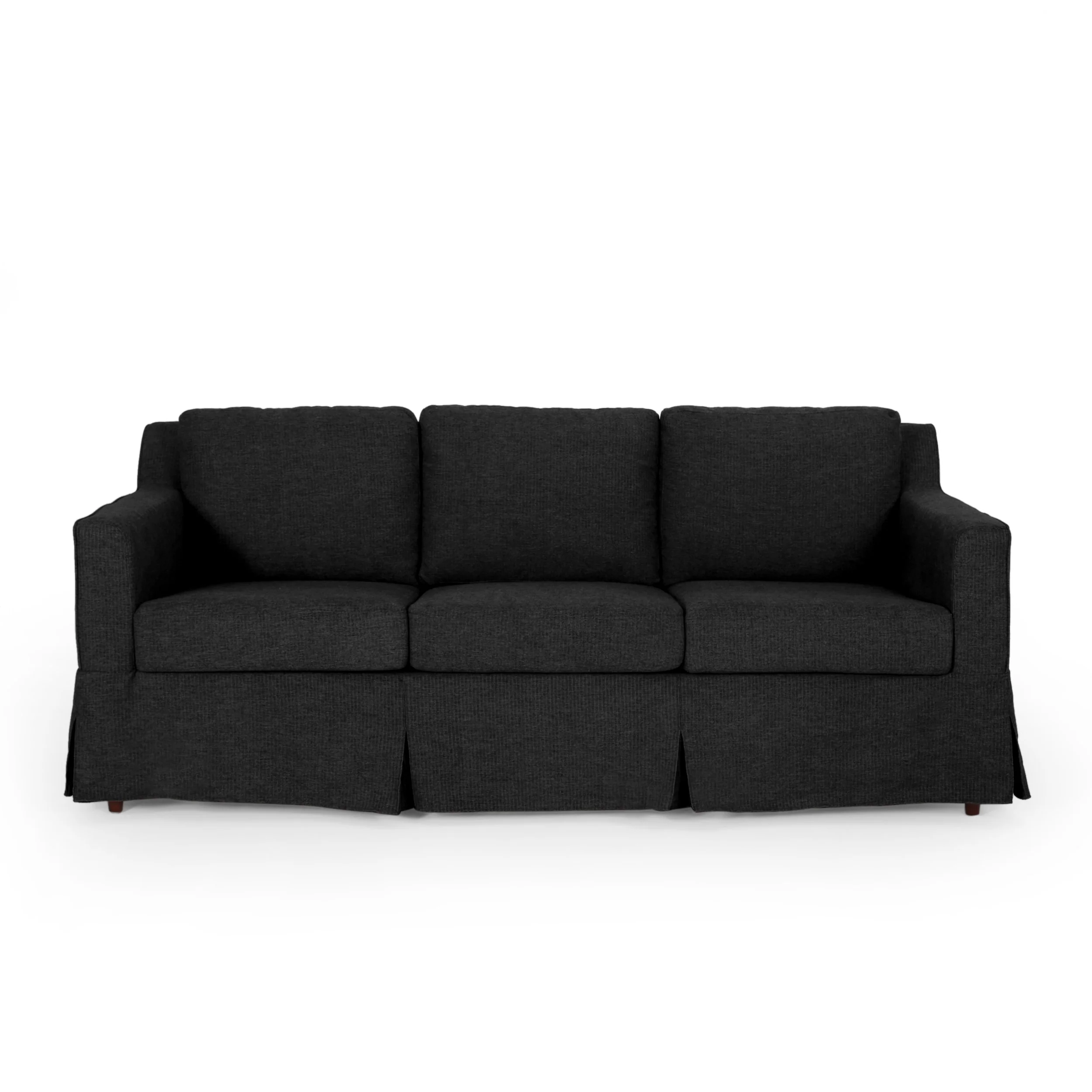 Bainville Contemporary Fabric 3 Seater Sofa with Skirt - furnishings