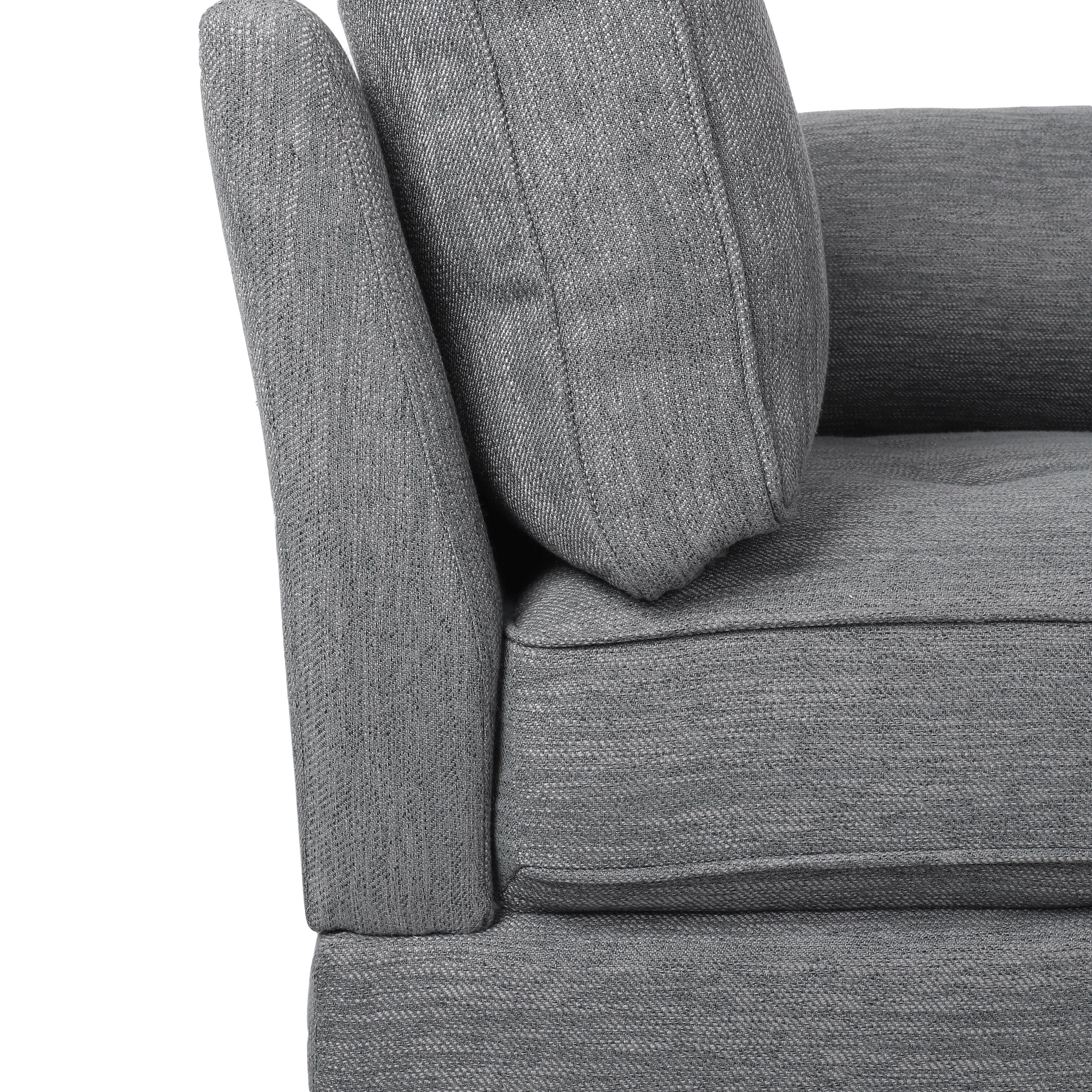 Neel Contemporary Fabric Tufted Chaise Lounge with Bolster Pillow - furnishings