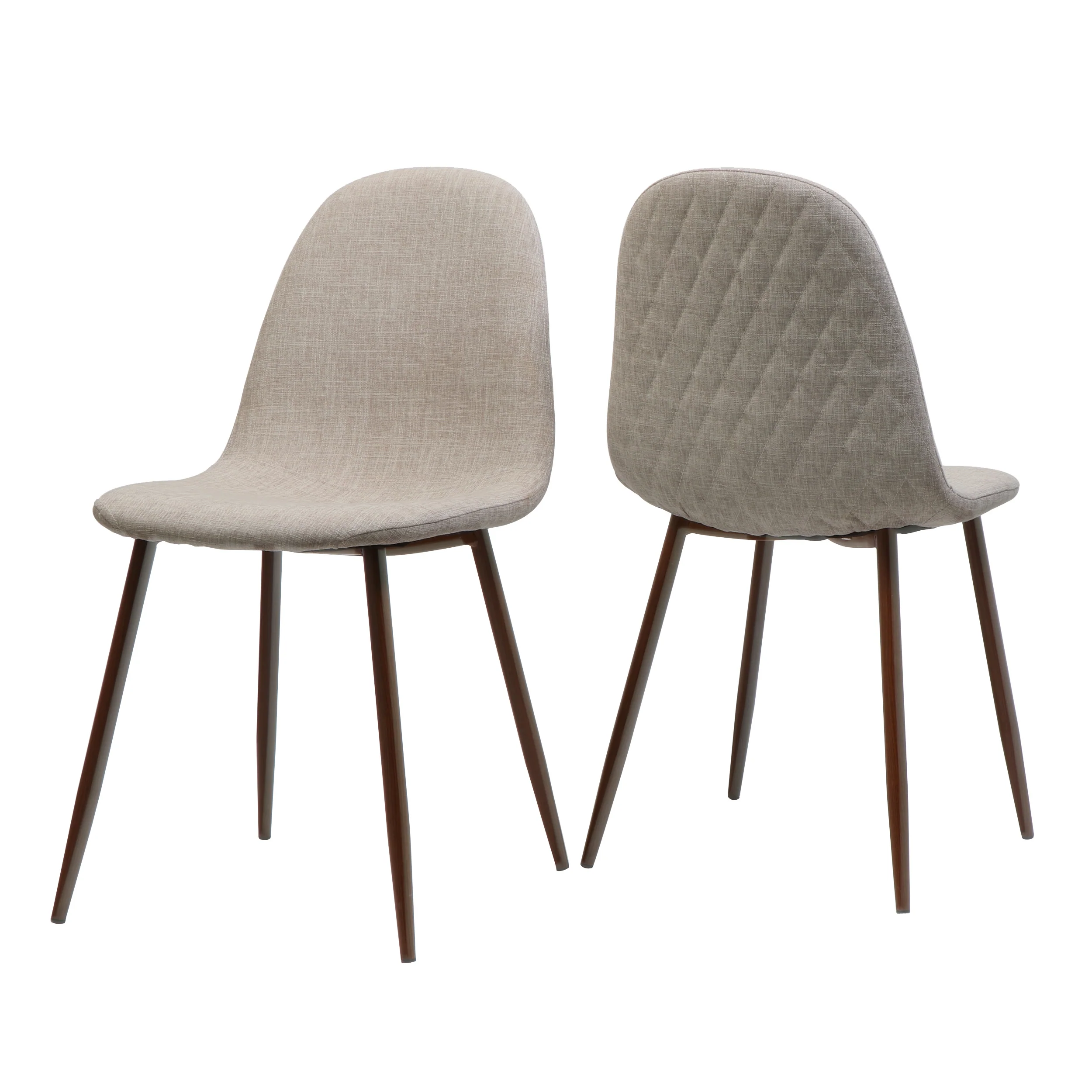 Sherdan Mid Century Fabric Dining Chairs with Wood Finished Legs - Set of 2 - furnishings