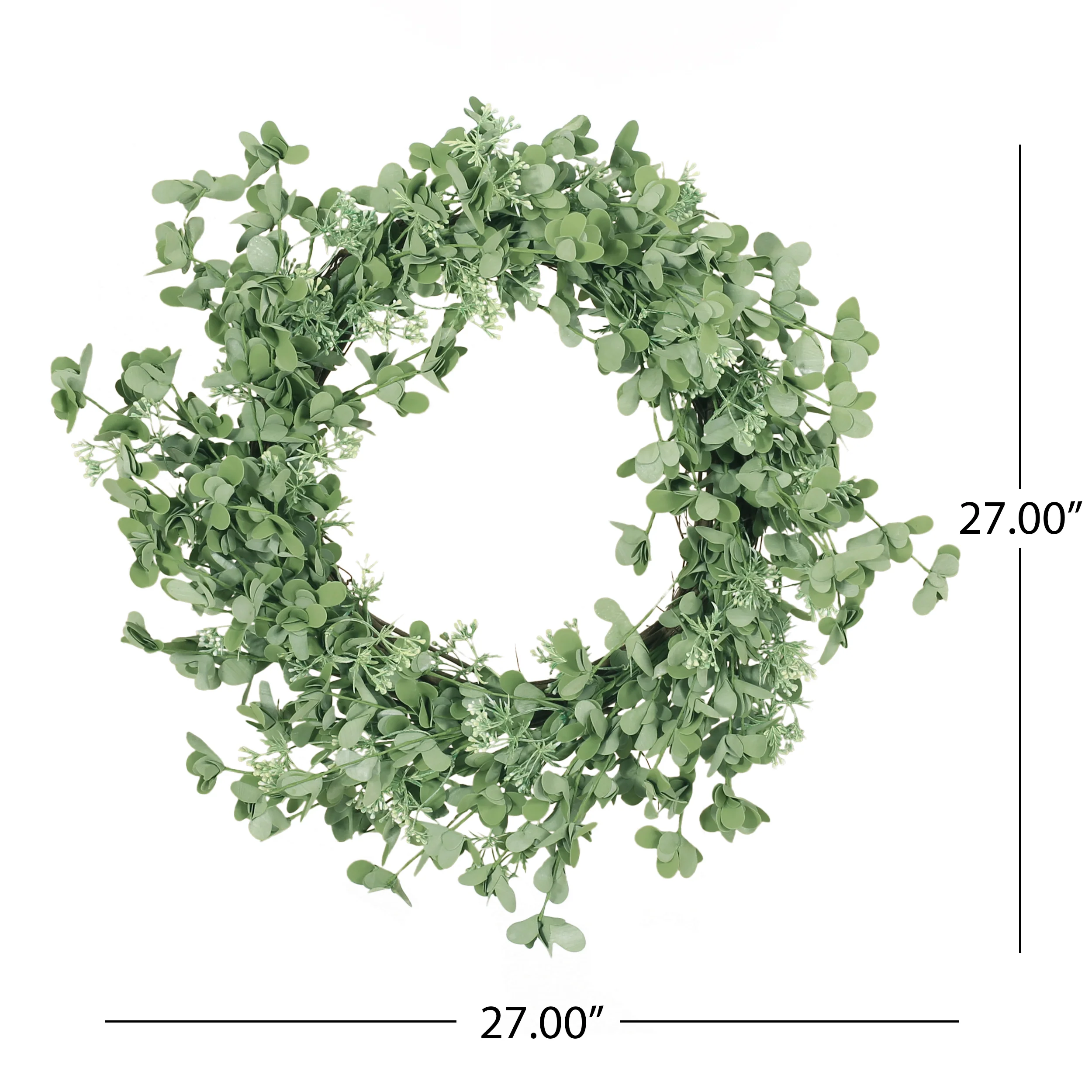 27 Inch Artificial Creeping Woodsorrel Wreath - furnishings
