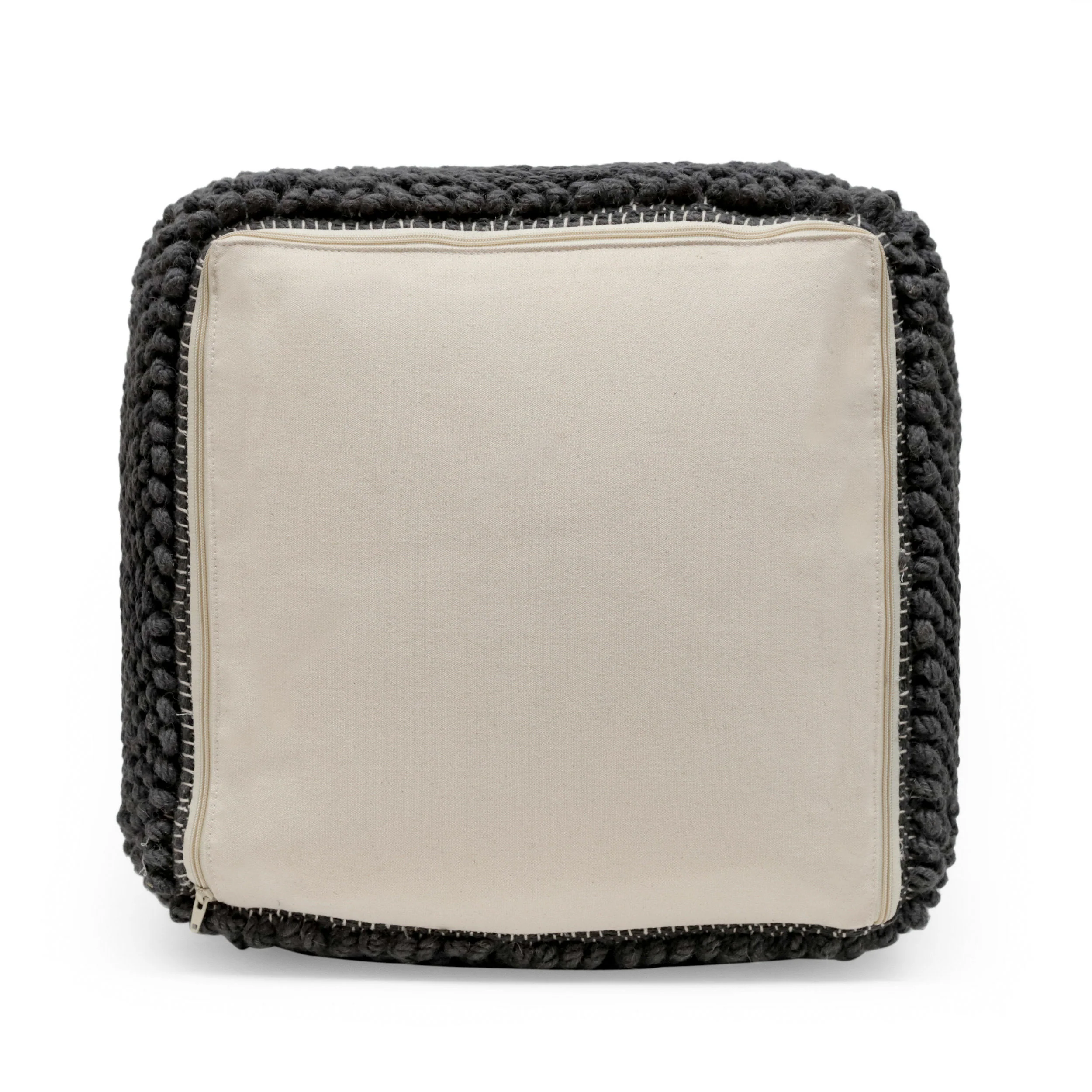 Devries Boho Handcrafted Tufted Fabric Cube Pouf - furnishings