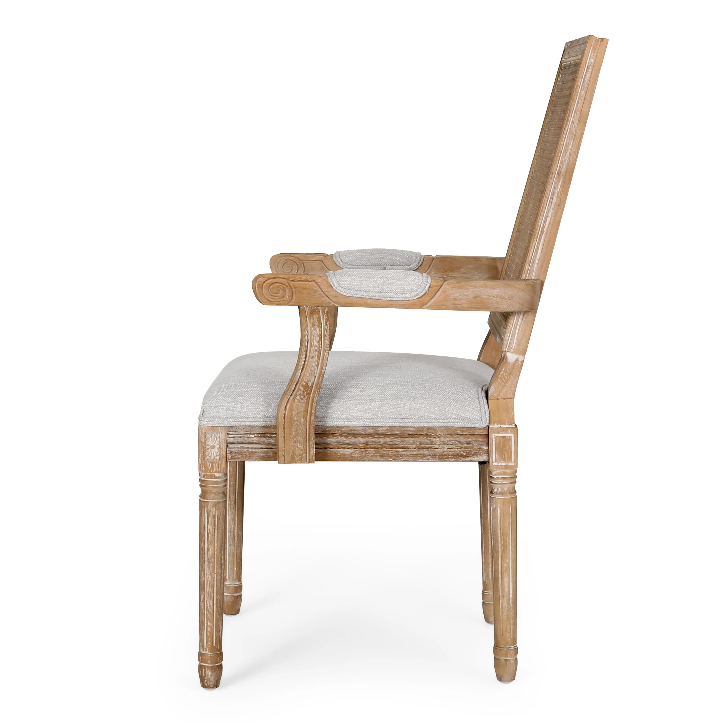 Zentner French Country Upholstered Wood and Cane Upholstered Dining Chairs, Set of 2 - furnishings