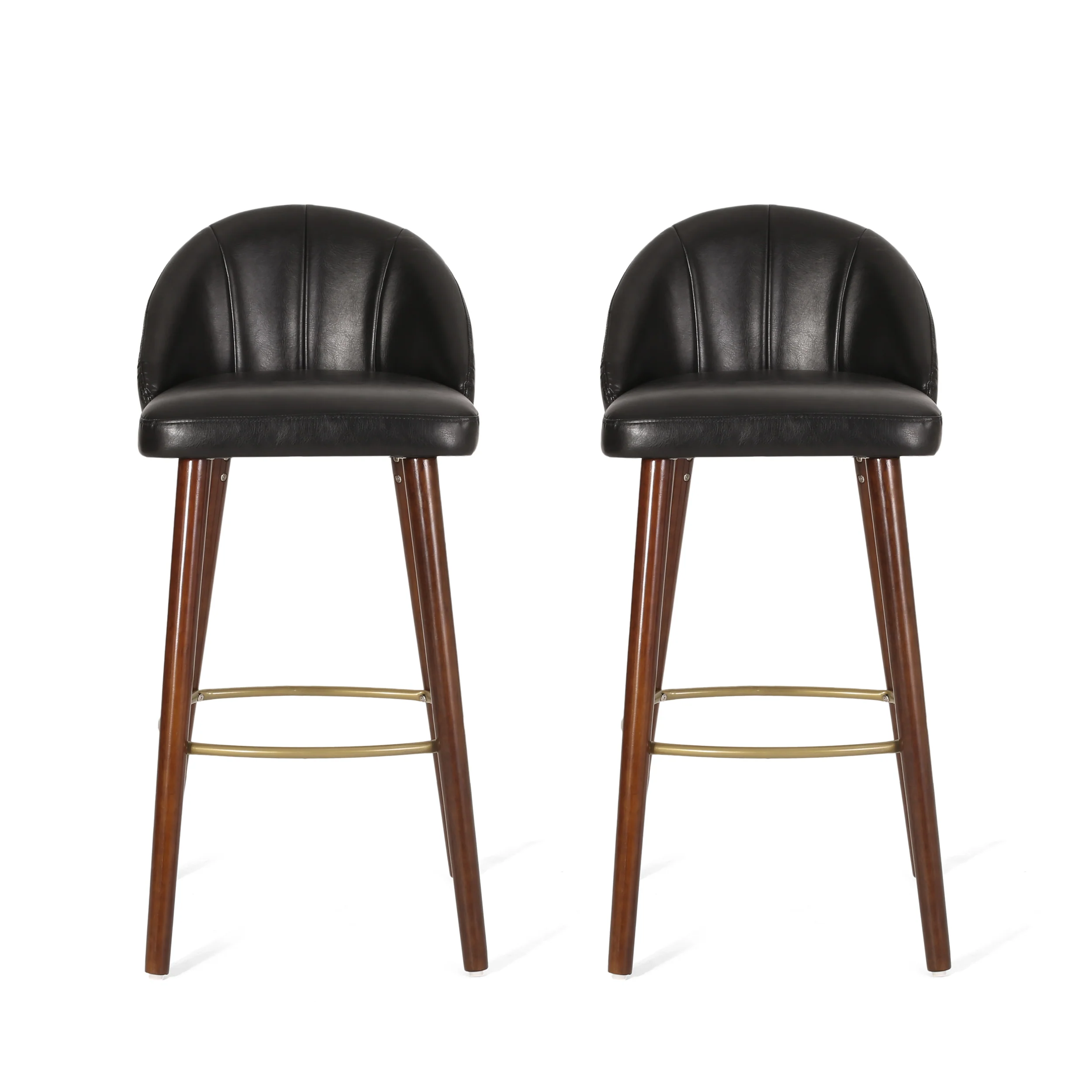 Lewiston Contemporary Channel Stitch Barstools, Set of 2 - furnishings