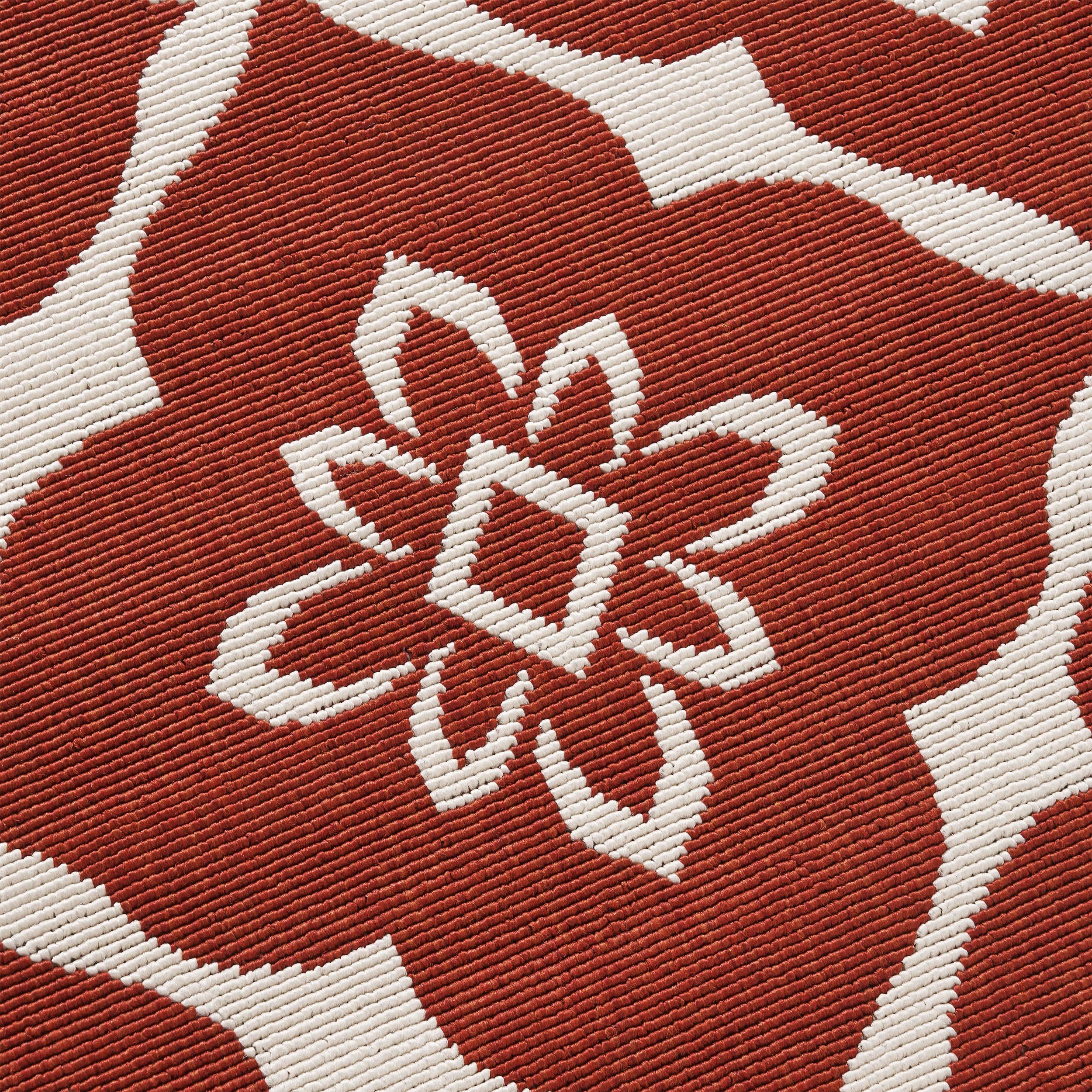 Eluzer Outdoor Trellis Area Rug, Red and Ivory - furnishings