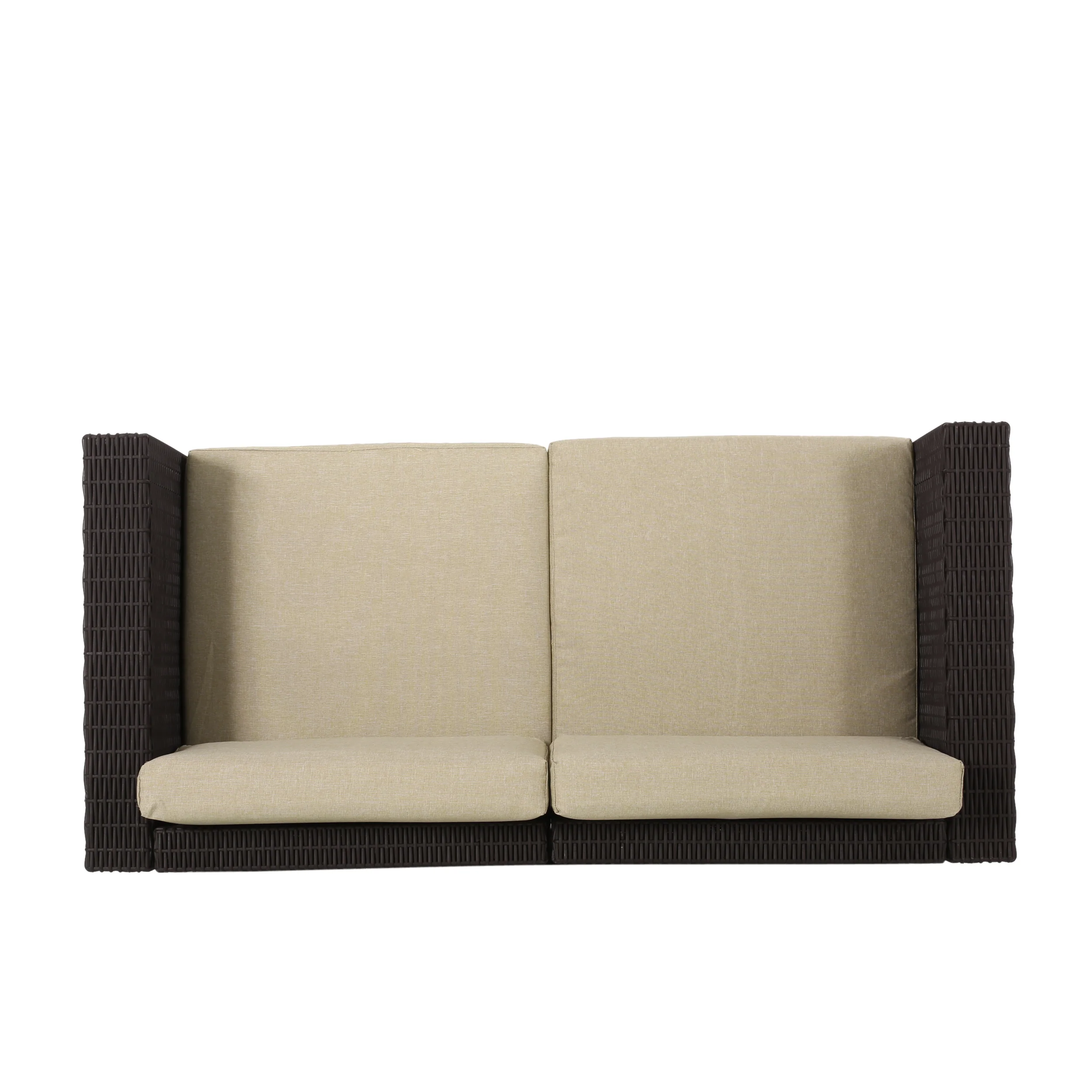 Riley Outdoor All Weather Faux Wicker 4 Seater Chat Set with Cushions - furnishings