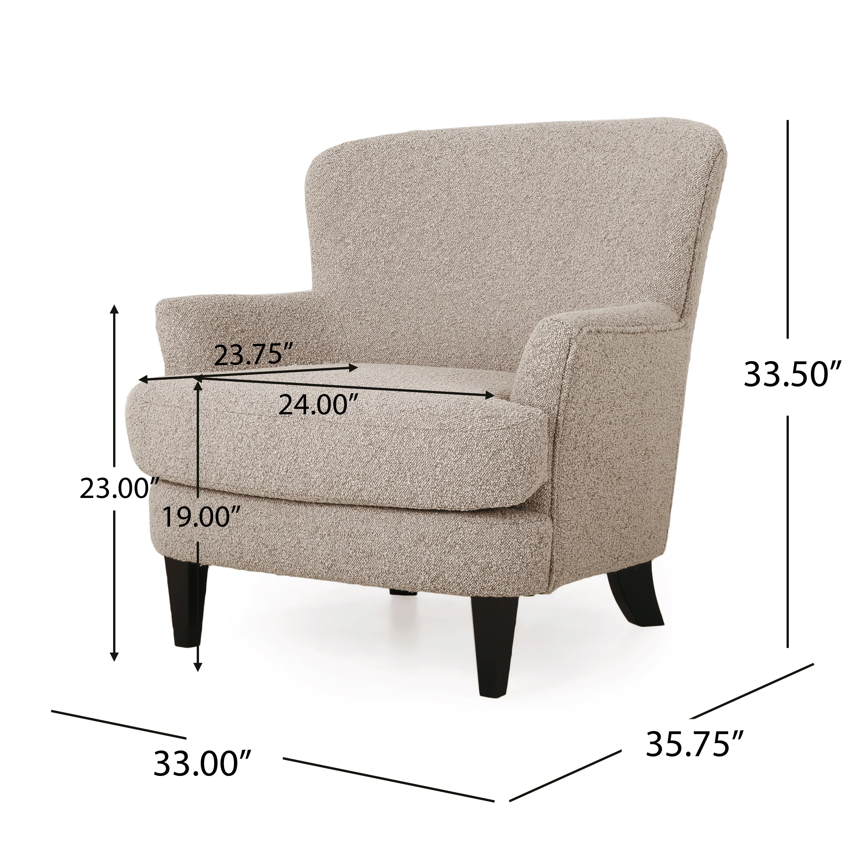 Gerald Boucle Upholstered Club Chair - furnishings