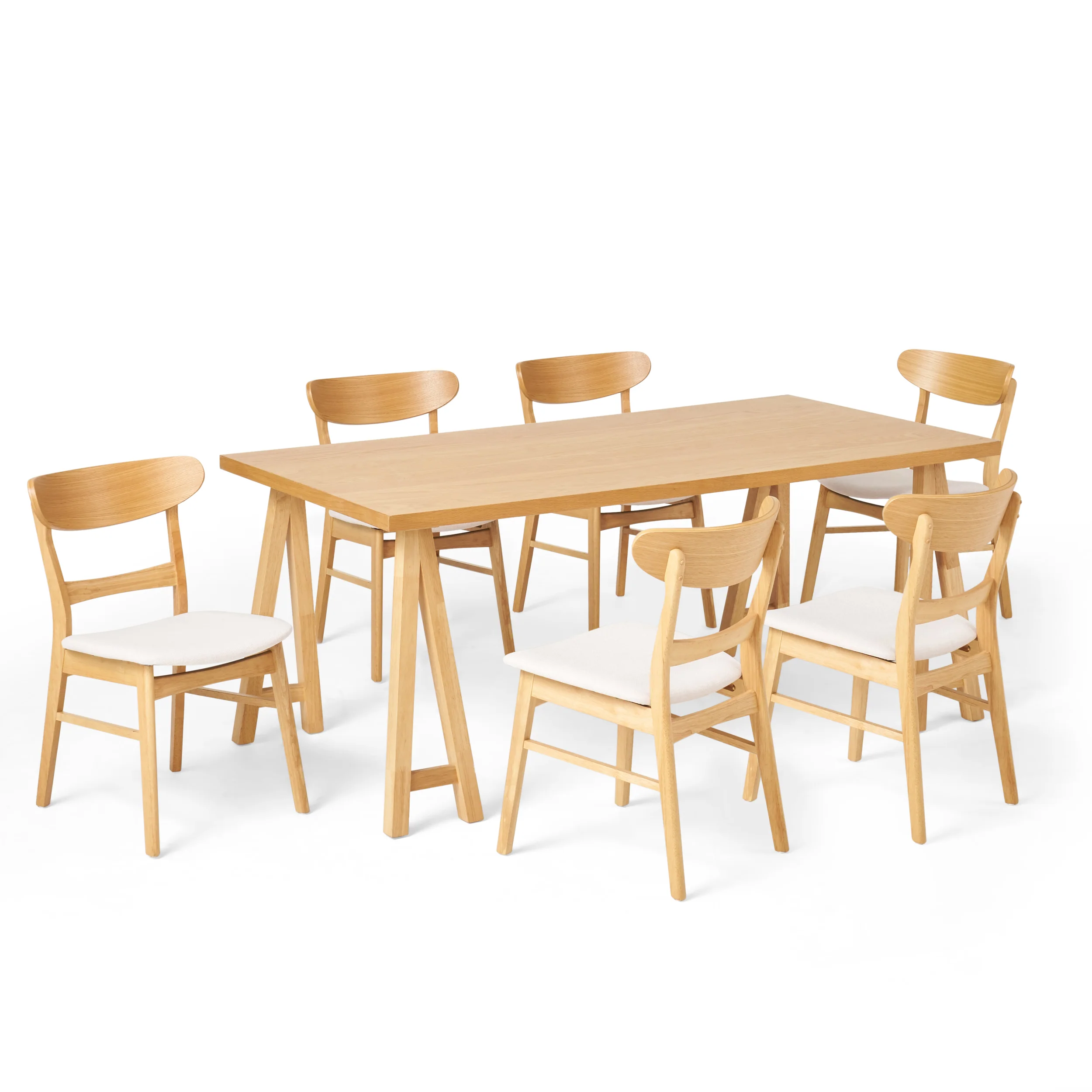 Randal Mid-Century Modern 7 Piece Dining Set - furnishings
