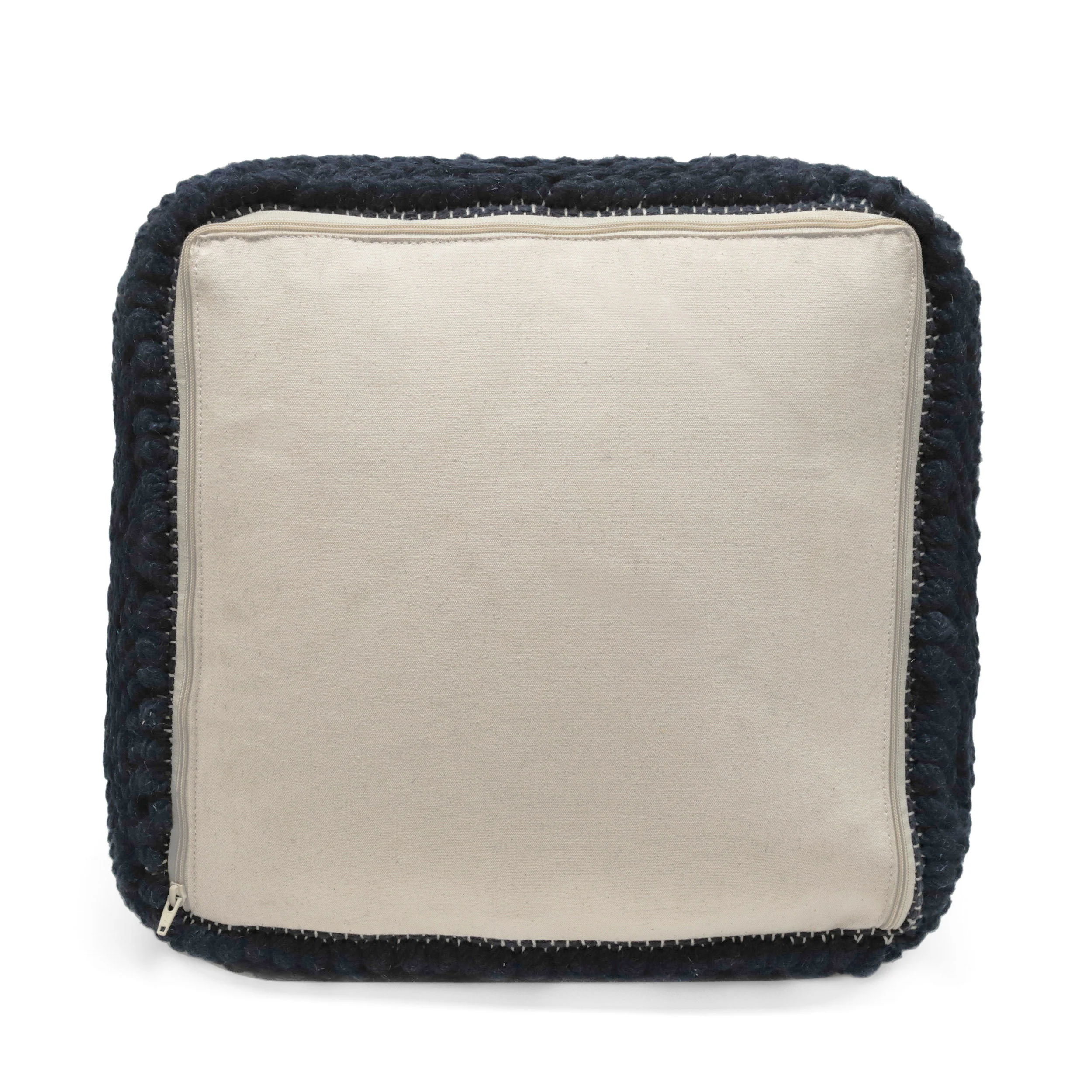 Devries Boho Handcrafted Tufted Fabric Cube Pouf - furnishings