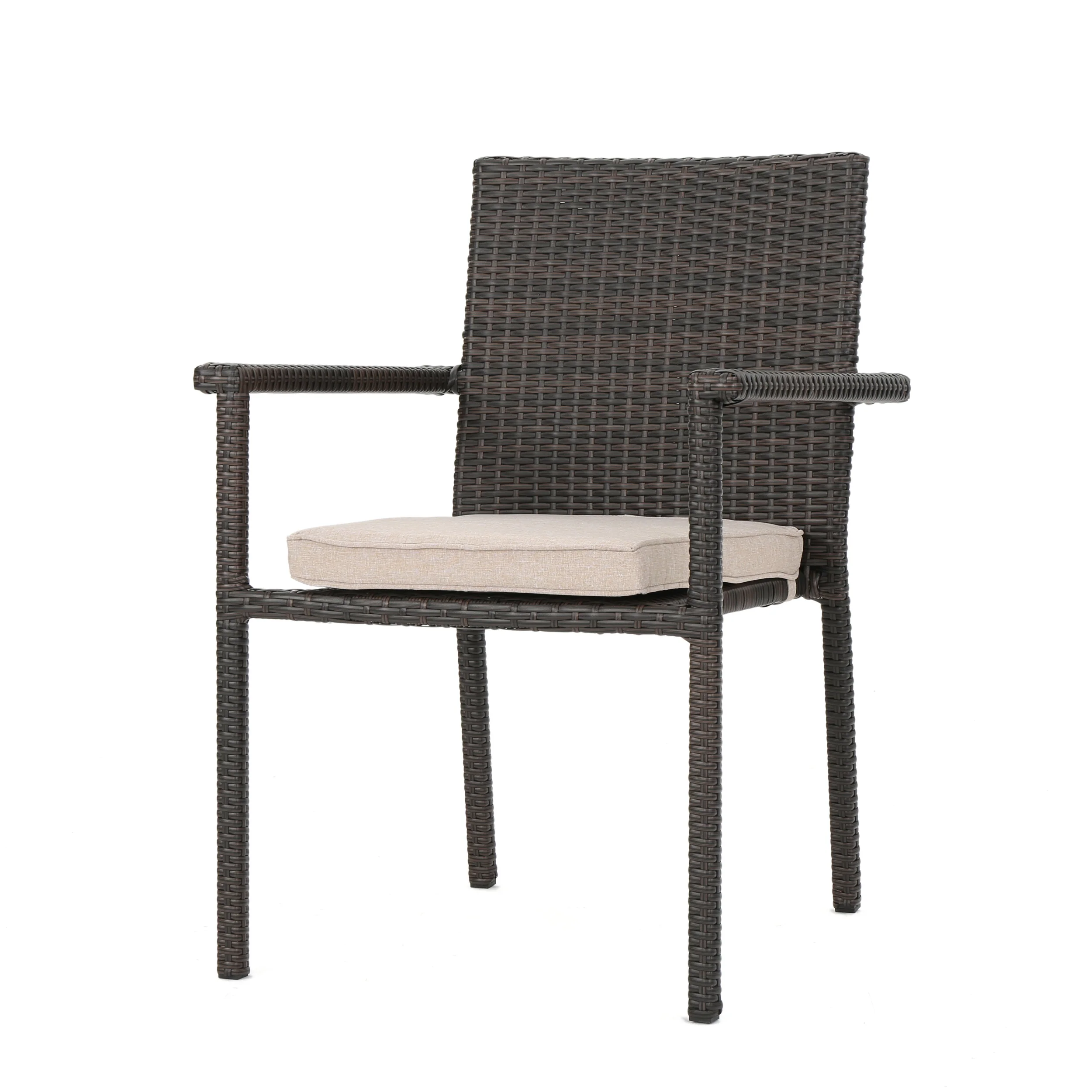 Adelante Outdoor 5 Piece Multi-brown Wicker Dining Set with Foldable Table - furnishings