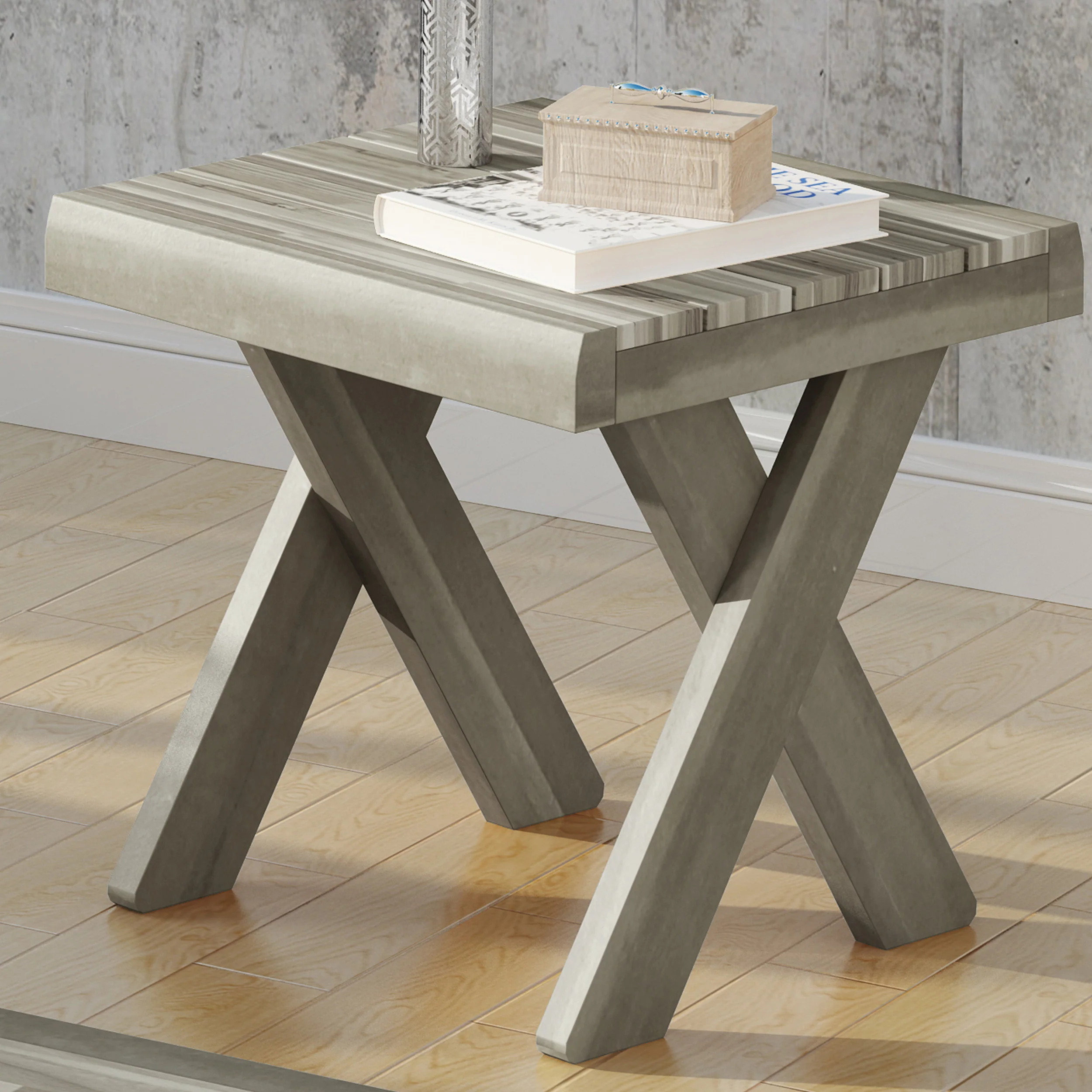 Irene Indoor Farmhouse 3 Piece Acacia Wood Table Set - furnishings