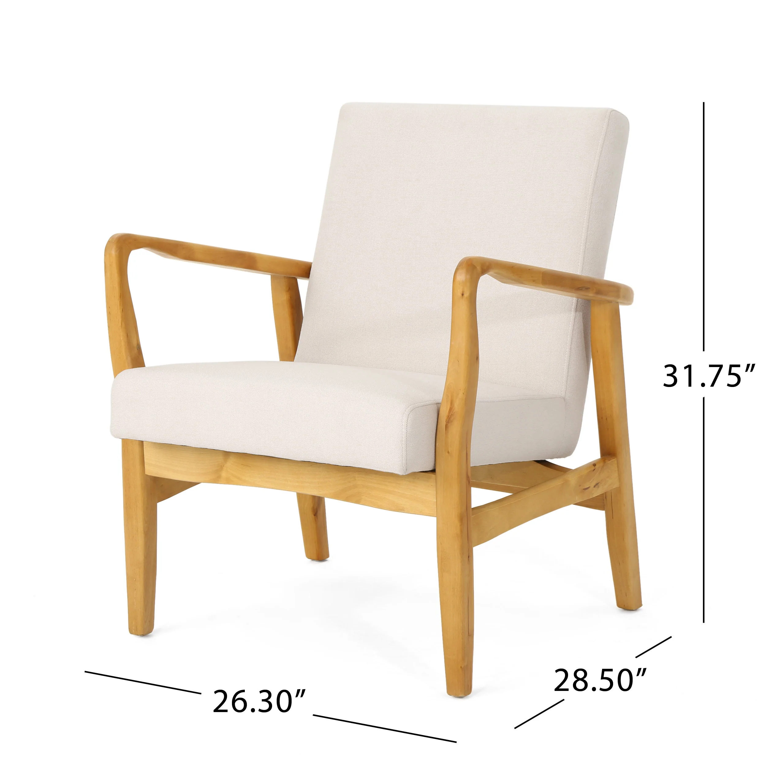 Isaac Mid-Century Modern Fabric Upholstered Club Chair - furnishings